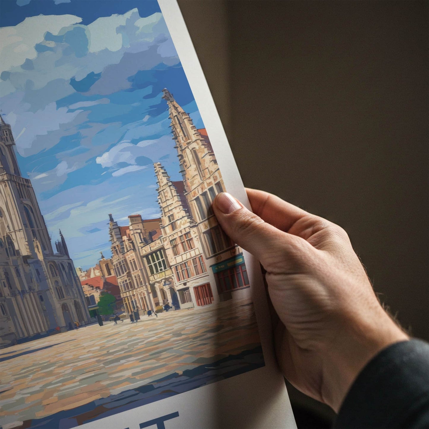 Ghent Poster - Belgium Travel Art - Historic City Square Home Decor
