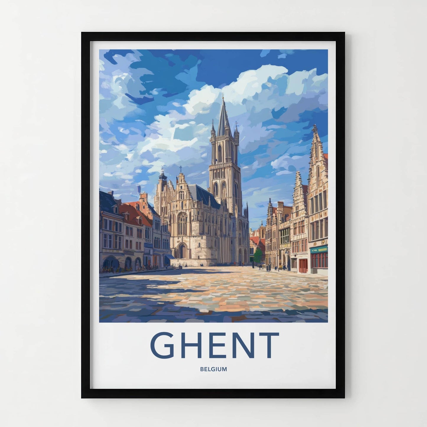 Ghent Poster - Belgium Travel Art - Historic City Square Home Decor
