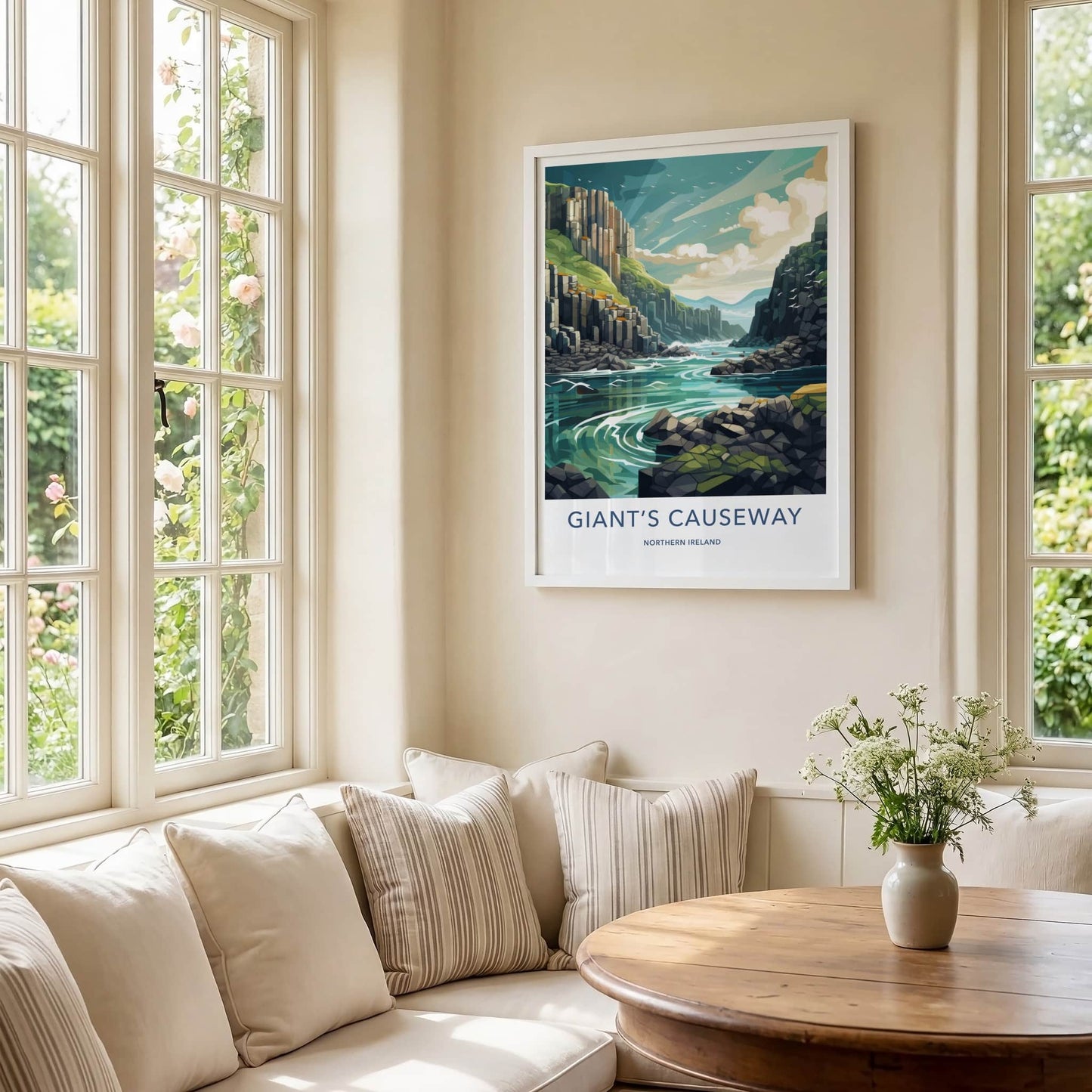 Giant's Causeway Poster - Northern Ireland Travel Art - Basalt Columns Coast Home Decor