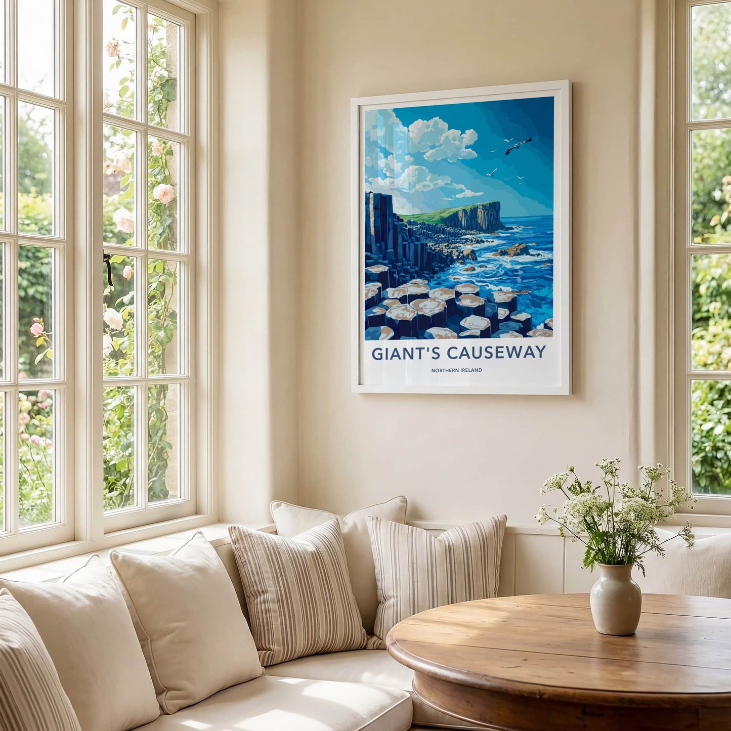 Giant's Causeway Poster - Northern Ireland Wall Art - Basalt Column Ocean Gift