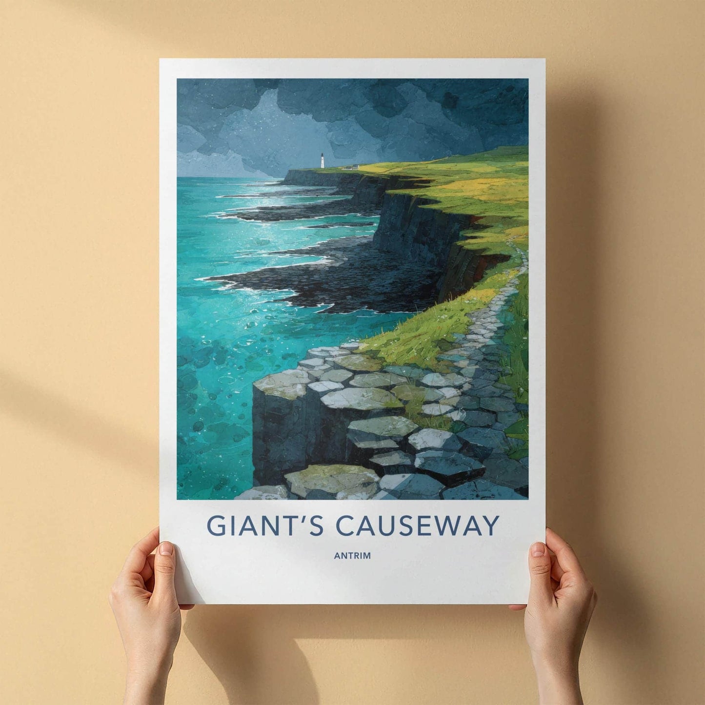 Giant's Causeway Poster - United Kingdom Wall Art - Basalt Column Coast Gift