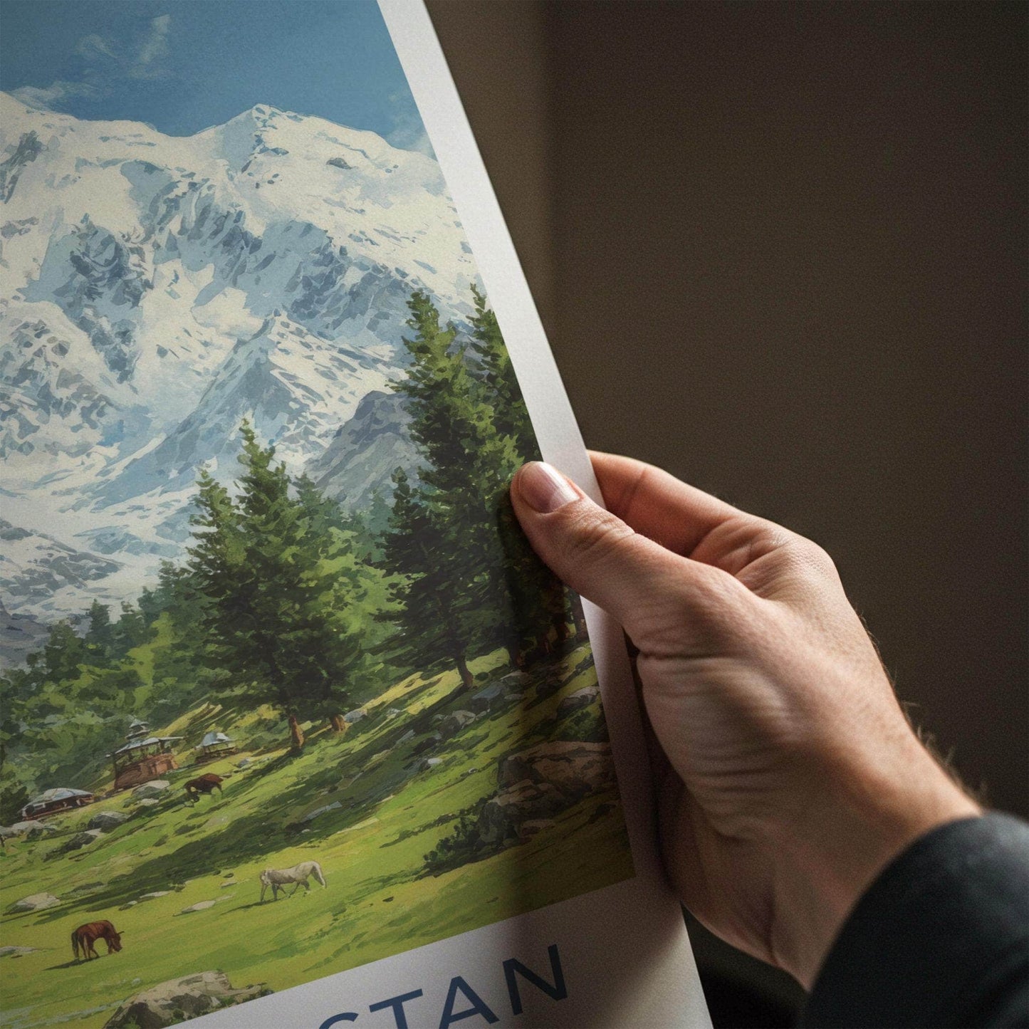 Gilgit-Baltistan Poster - Pakistan Travel Art - Green Valley Village Home Decor