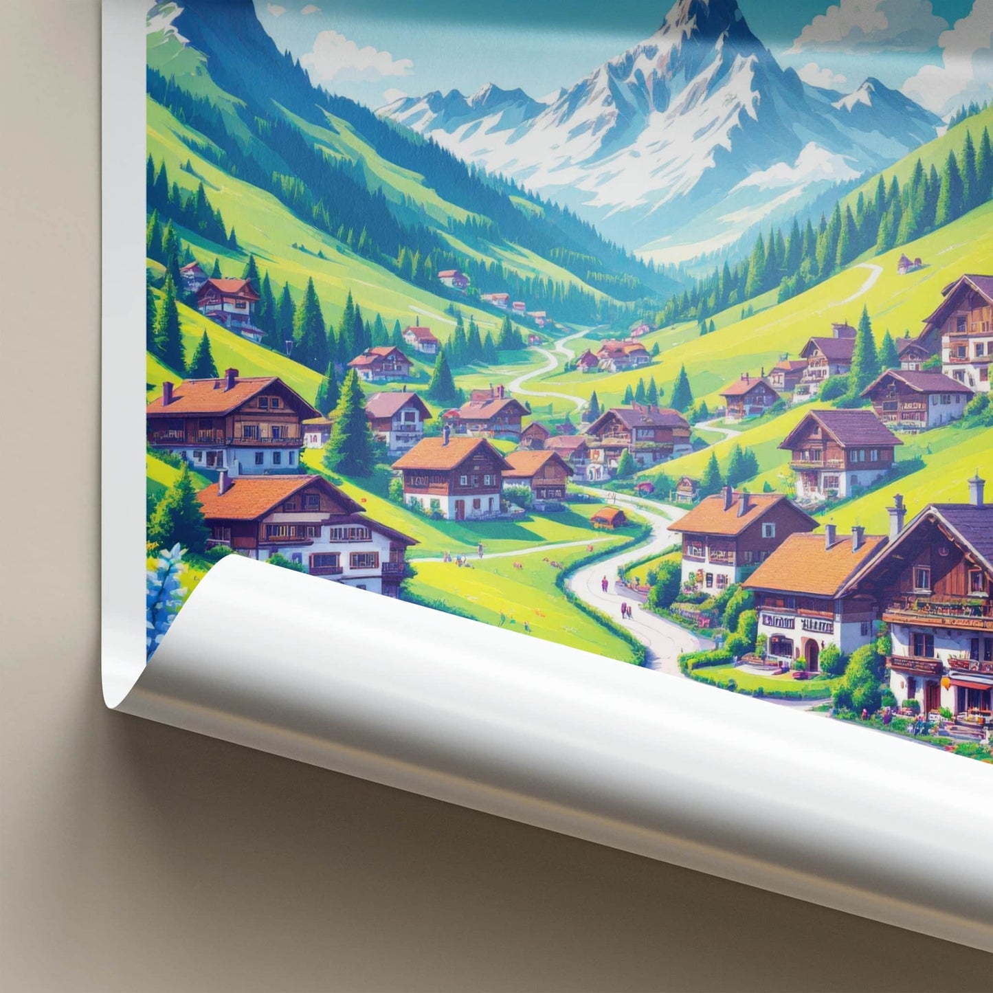Gimmelwald Poster - Switzerland Travel Art - Alpine Village Valley Home Decor