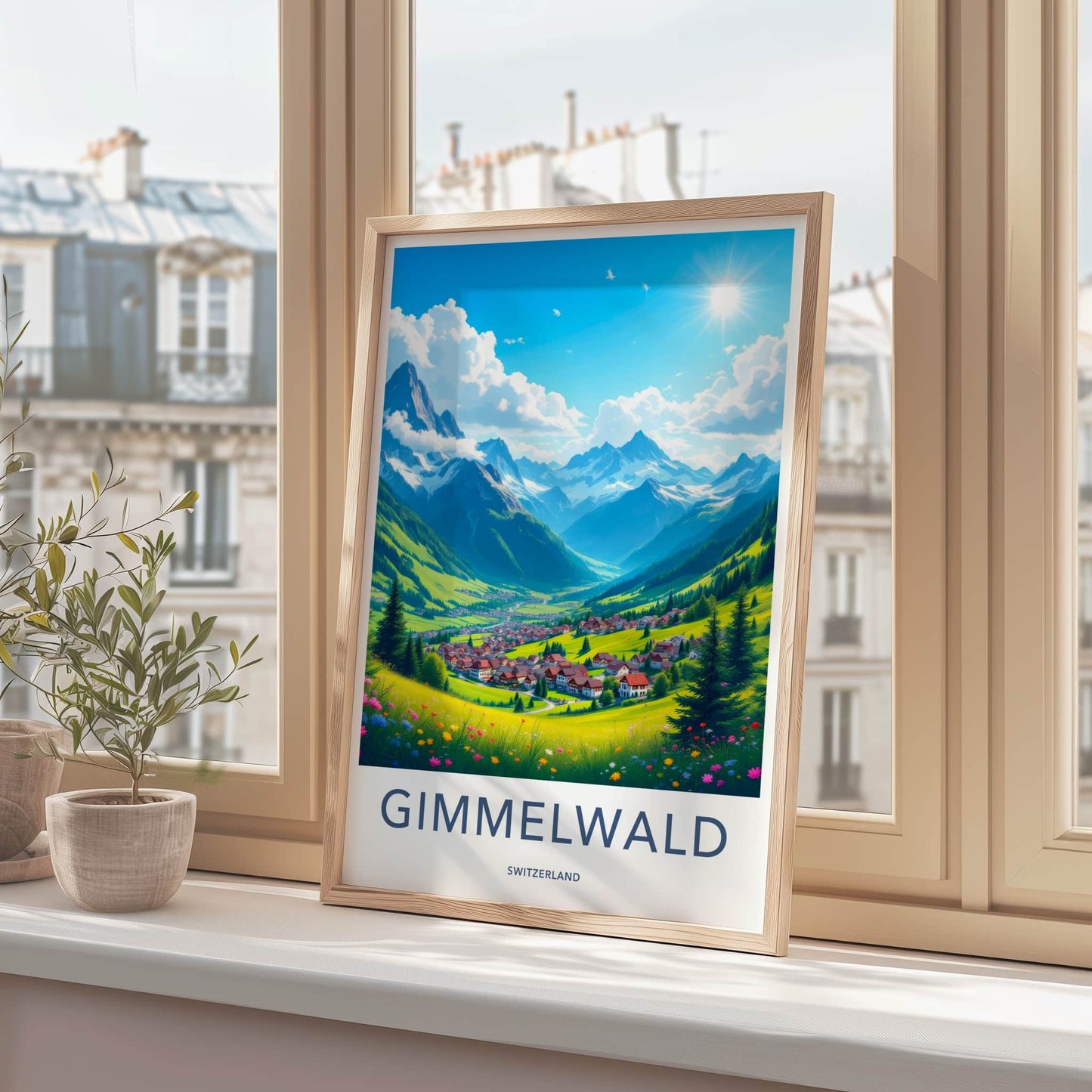 Gimmelwald Poster - Switzerland Travel Art - Scenic Mountain Village Home Decor