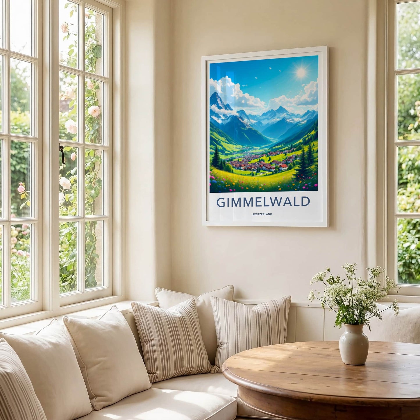 Gimmelwald Poster - Switzerland Travel Art - Scenic Mountain Village Home Decor