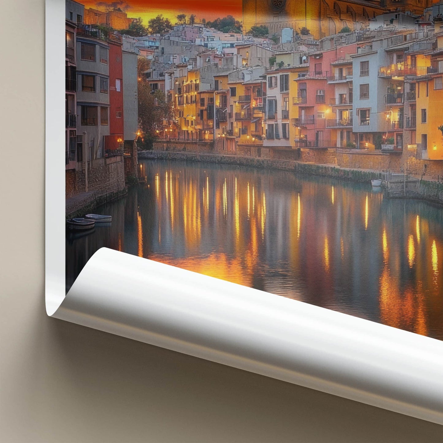 Girona Poster - Spain Framed Print - River City Sunset Home Decor