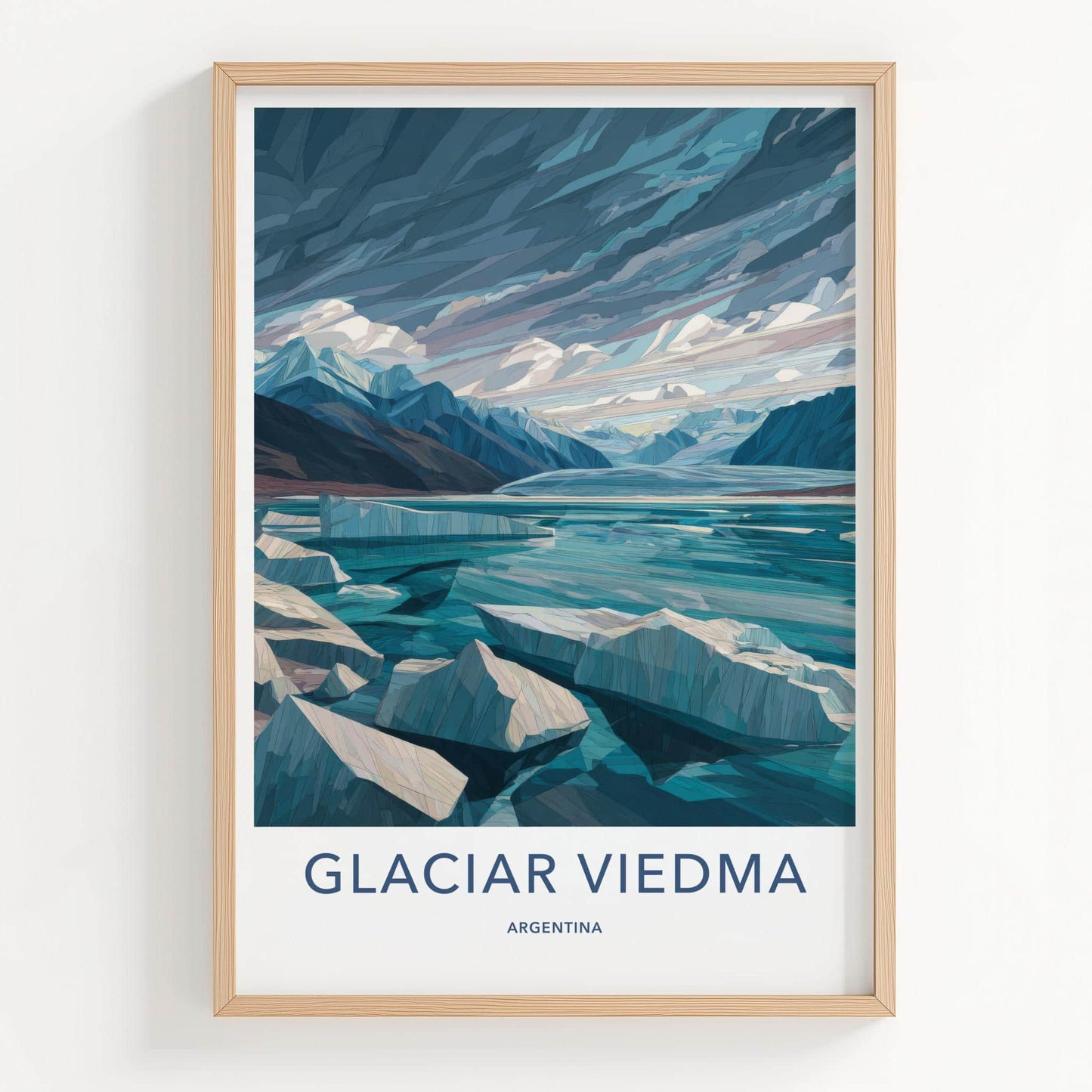 Glaciar Viedma Poster - Argentina Travel Art - Iceberg Lake Mountains Wall Decor