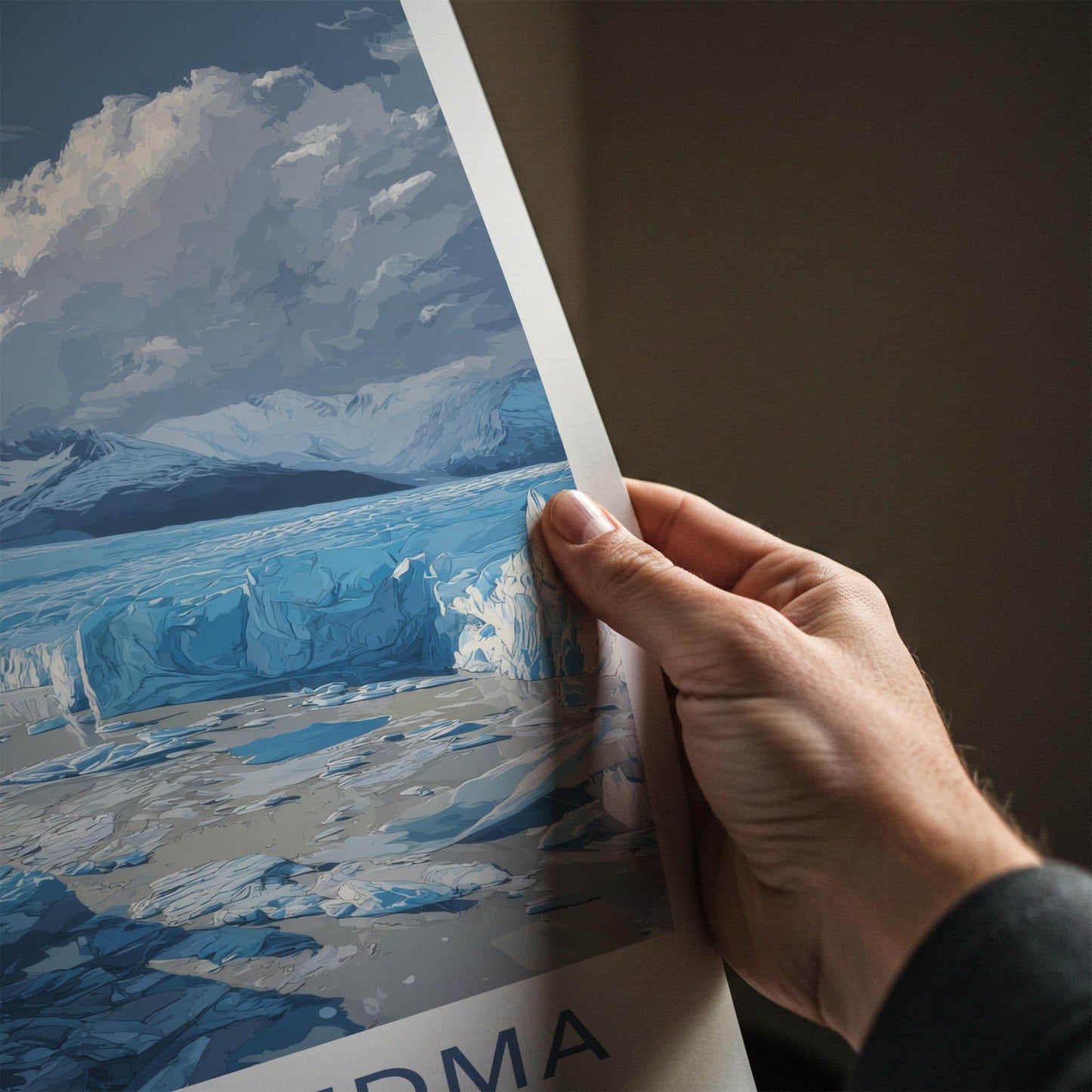 Glaciar Viedma Poster - Argentina Travel Art - Icy Mountain Vista Home Decor