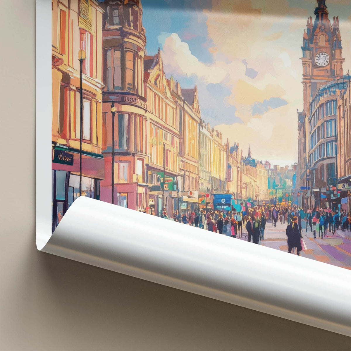 Glasgow Poster - Scotland Framed Print - Historic City Street Framed Decor