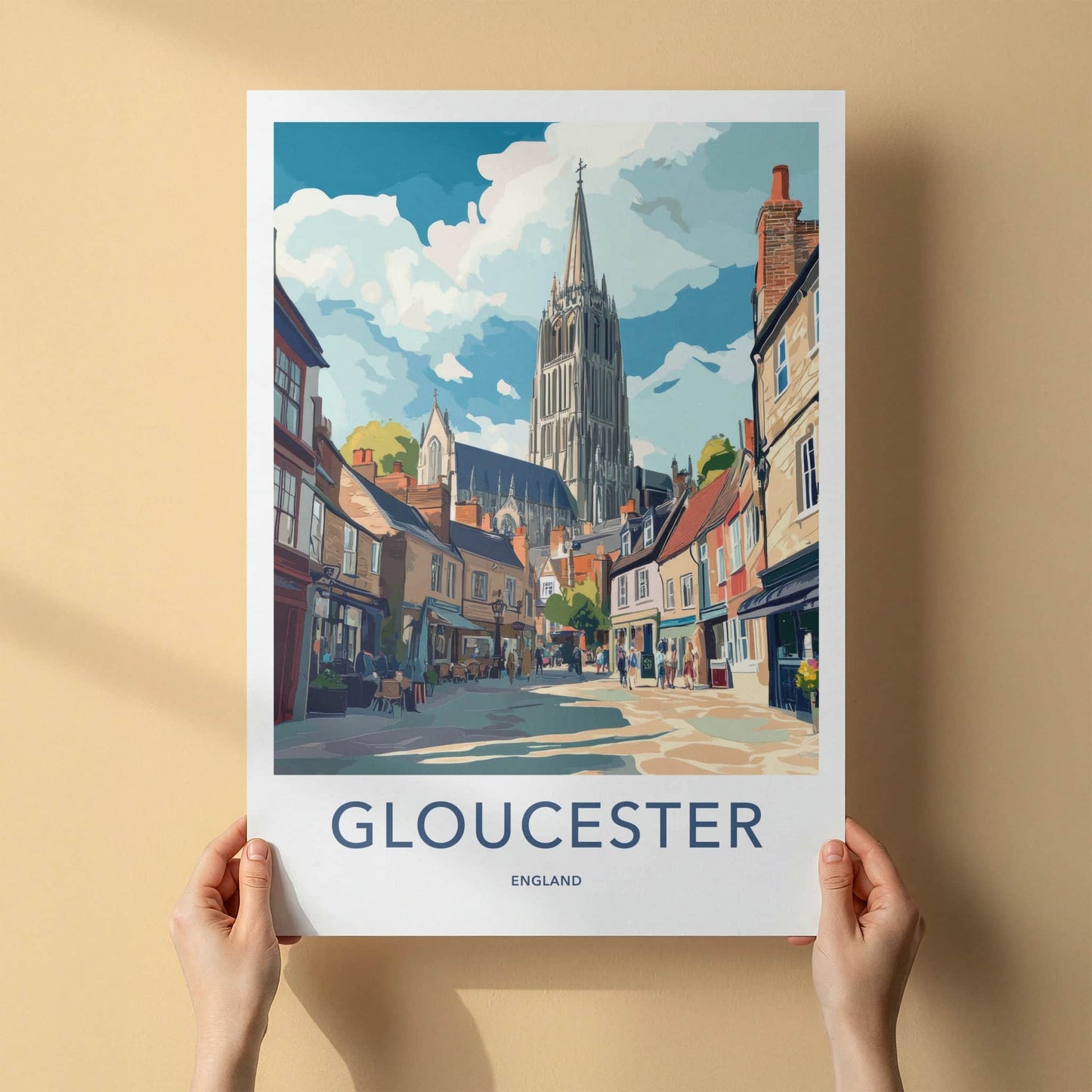Gloucester Poster - England Wall Art - Historic Cathedral City Home Decor