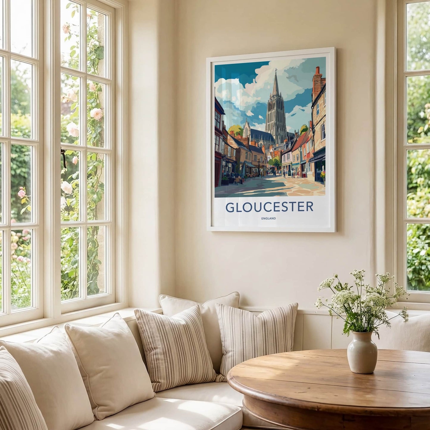 Gloucester Poster - England Wall Art - Historic Cathedral City Home Decor