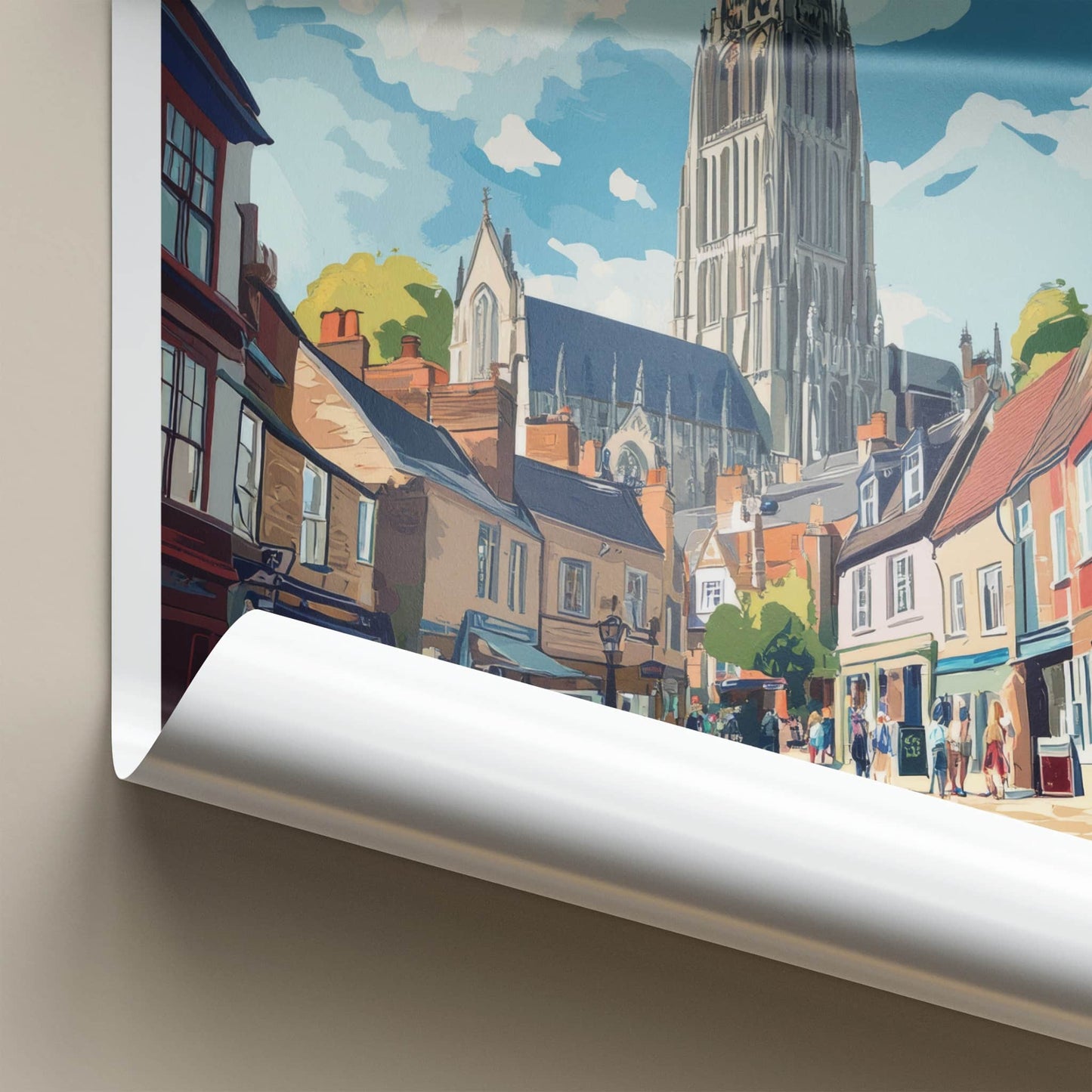 Gloucester Poster - England Wall Art - Historic Cathedral City Home Decor