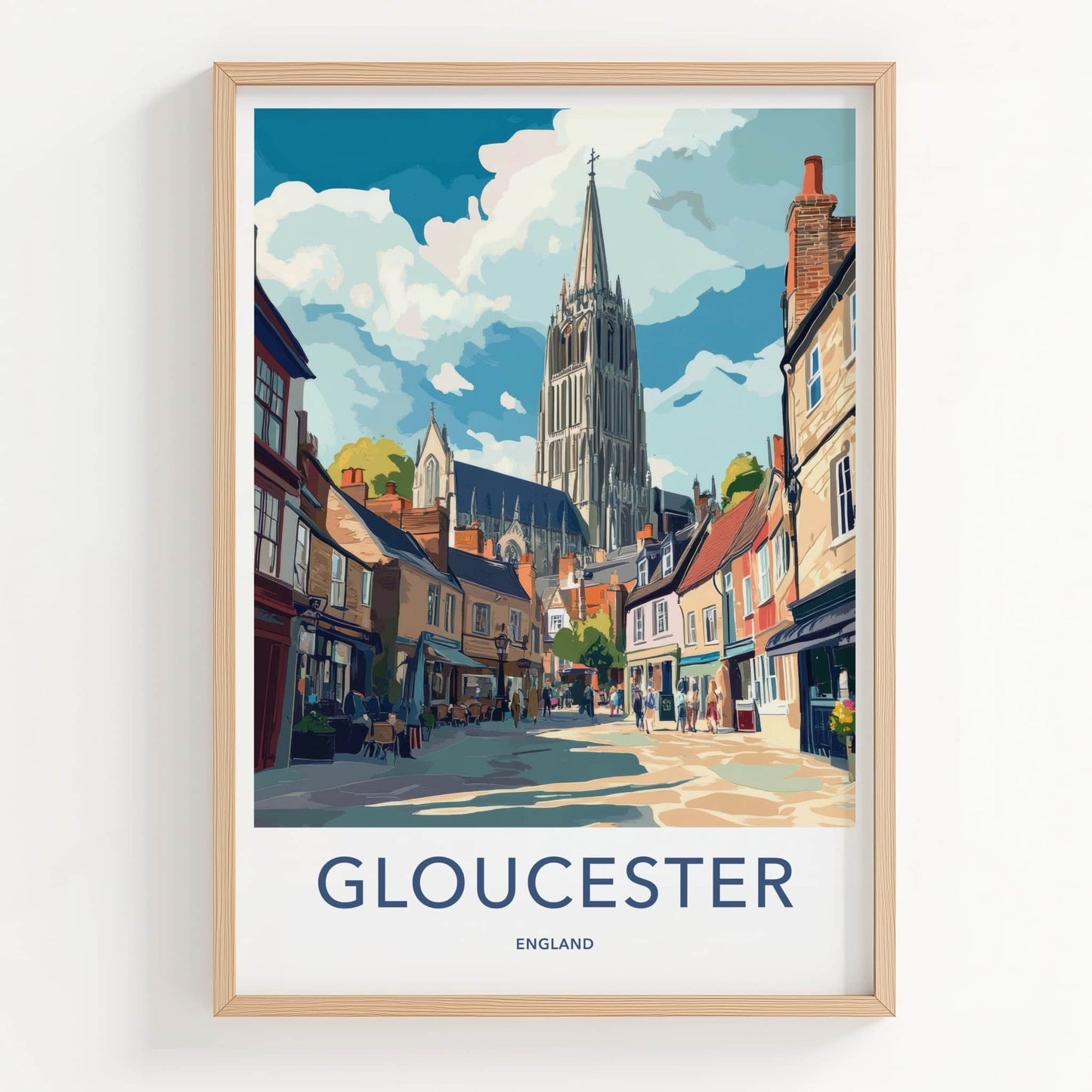 Gloucester Poster - England Wall Art - Historic Cathedral City Home Decor