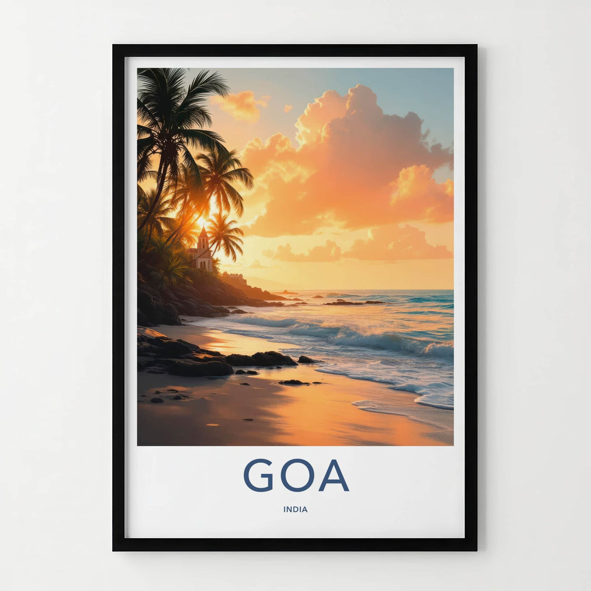 Goa Poster - India Framed Print - Goa Beach Sunset Lounge Decor