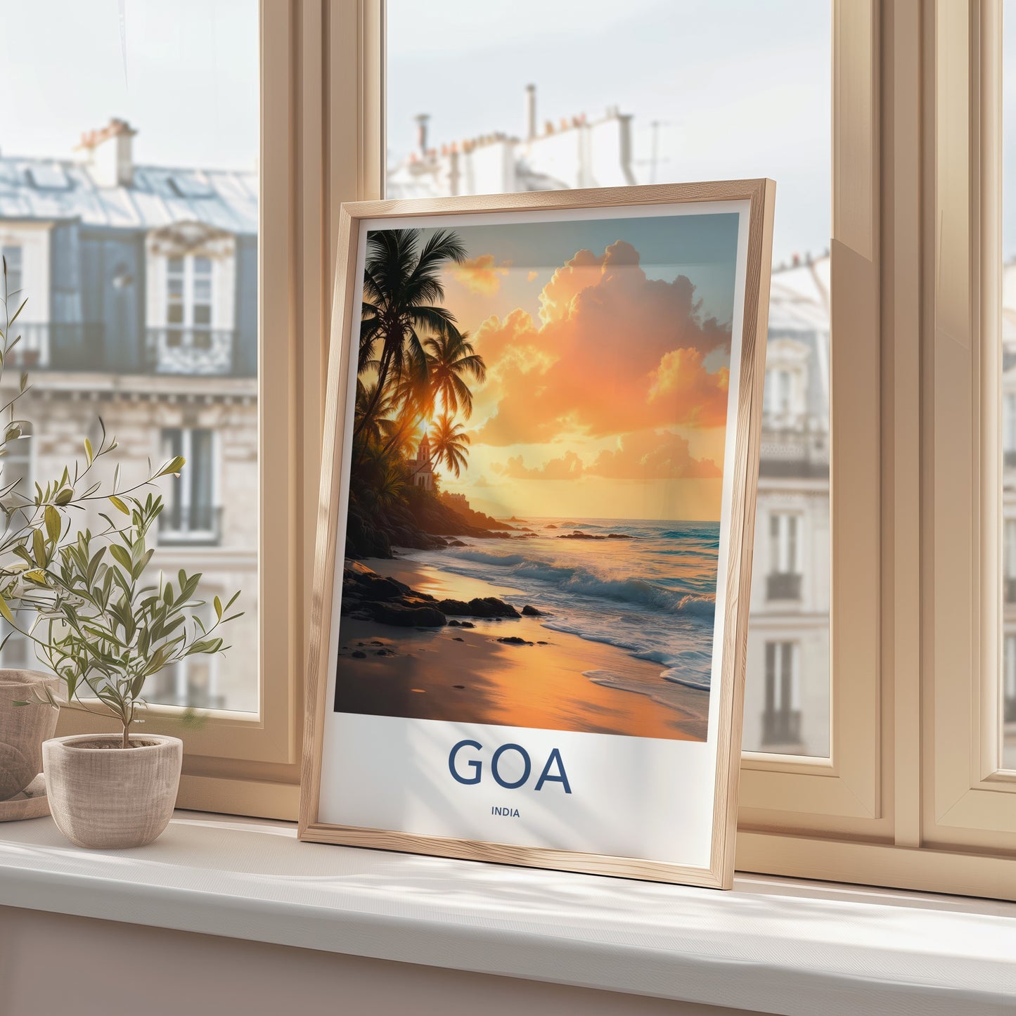 Goa Poster - India Framed Print - Goa Beach Sunset Lounge Decor