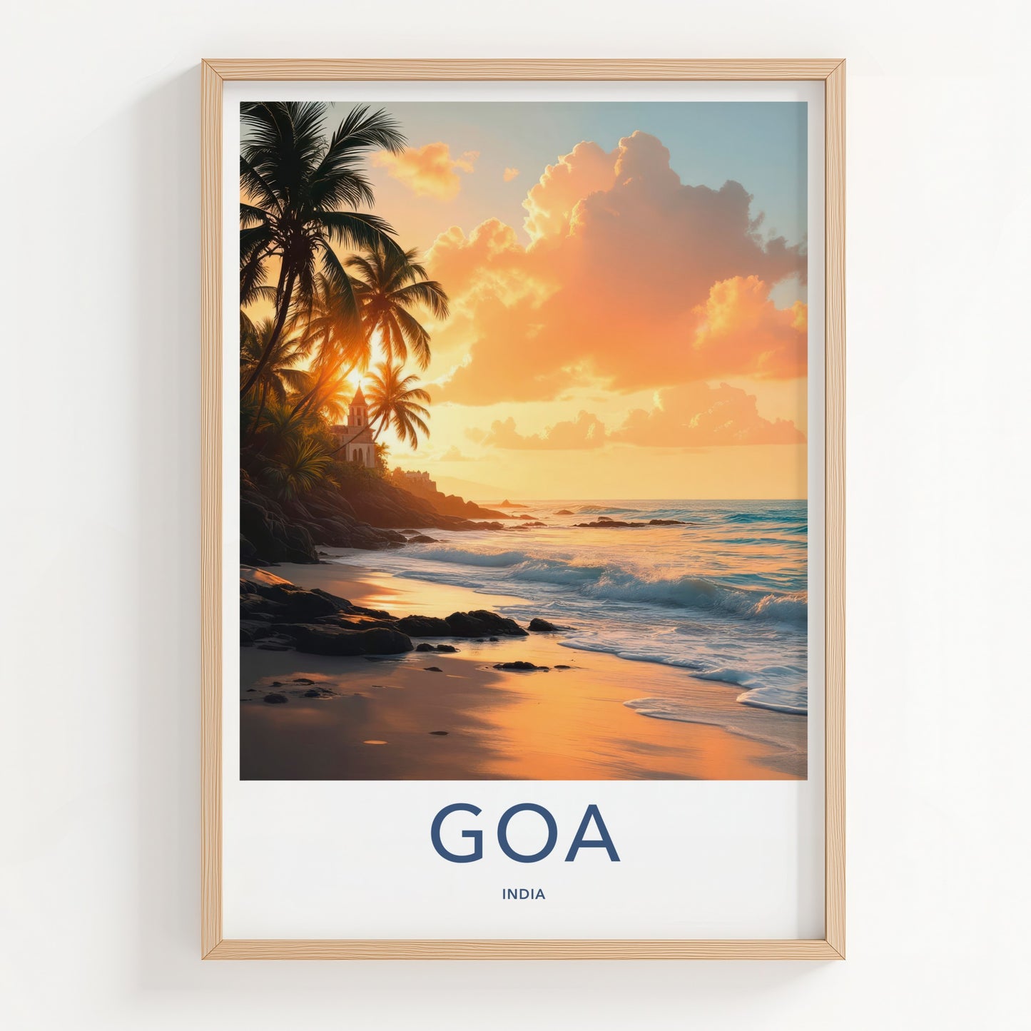 Goa Poster - India Framed Print - Goa Beach Sunset Lounge Decor