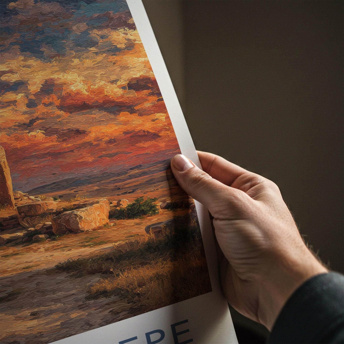 Gobekli Tepe Poster - Turkey Travel Art - Ancient Stone Pillars Home Decor