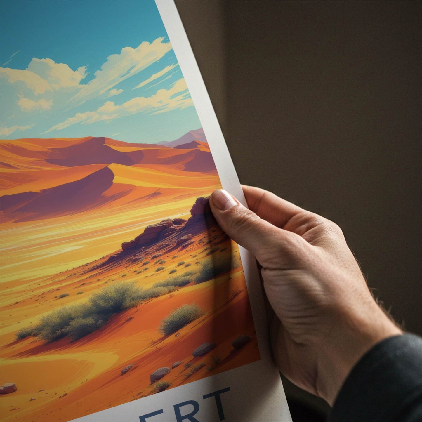 Gobi Desert Poster - Asia Travel Art - Orange Desert Landscape Home Decor