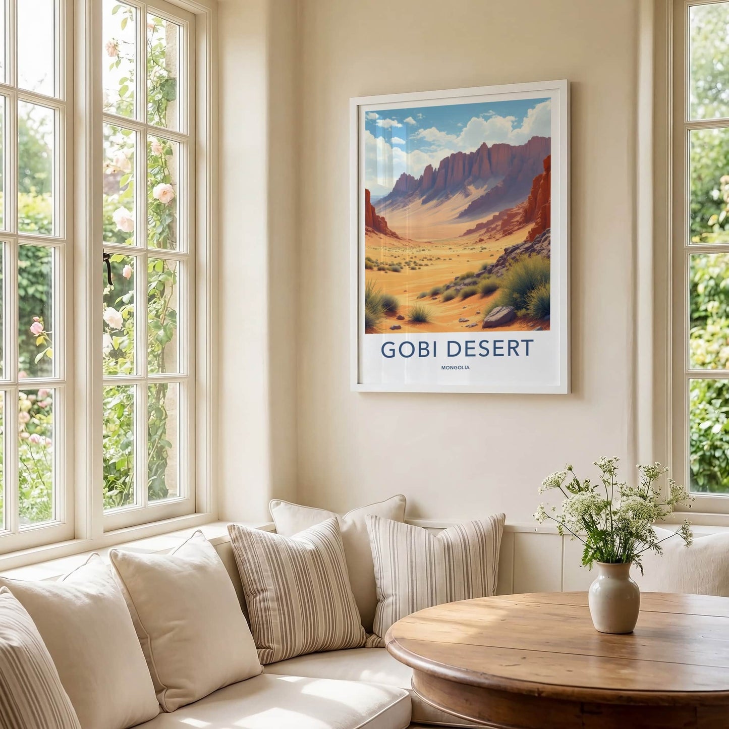 Gobi Desert Poster - Mongolia Travel Art - Arid Desert Landscape Home Decor