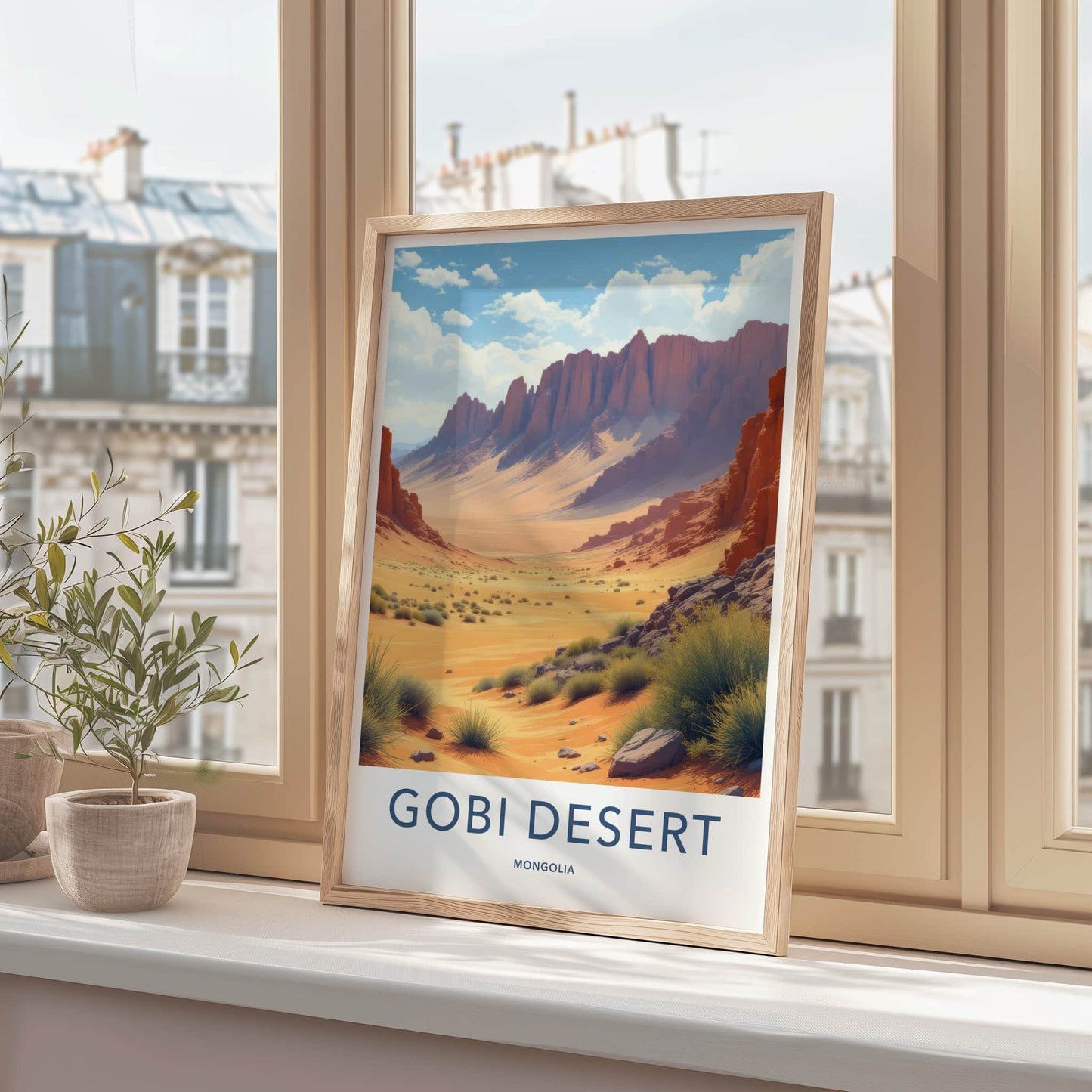 Gobi Desert Poster - Mongolia Travel Art - Arid Desert Landscape Home Decor