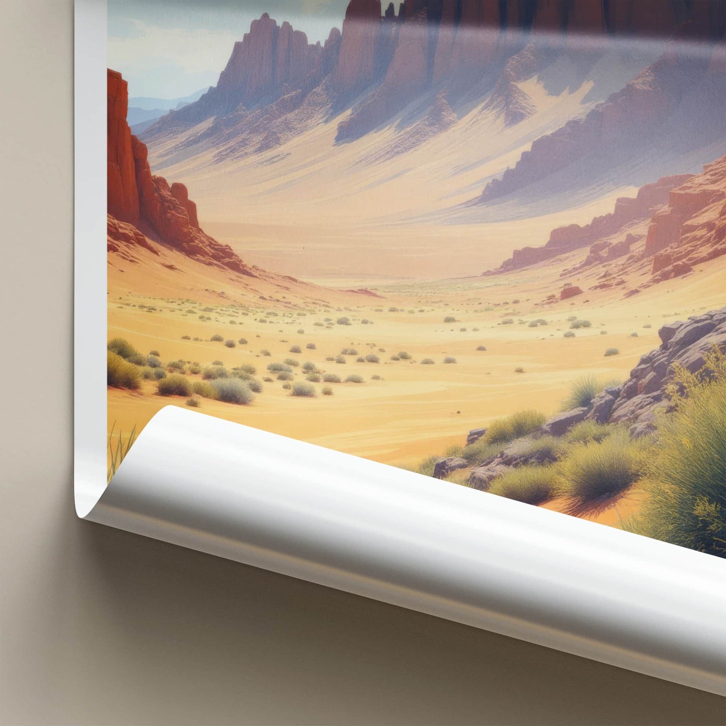 Gobi Desert Poster - Mongolia Travel Art - Arid Desert Landscape Home Decor