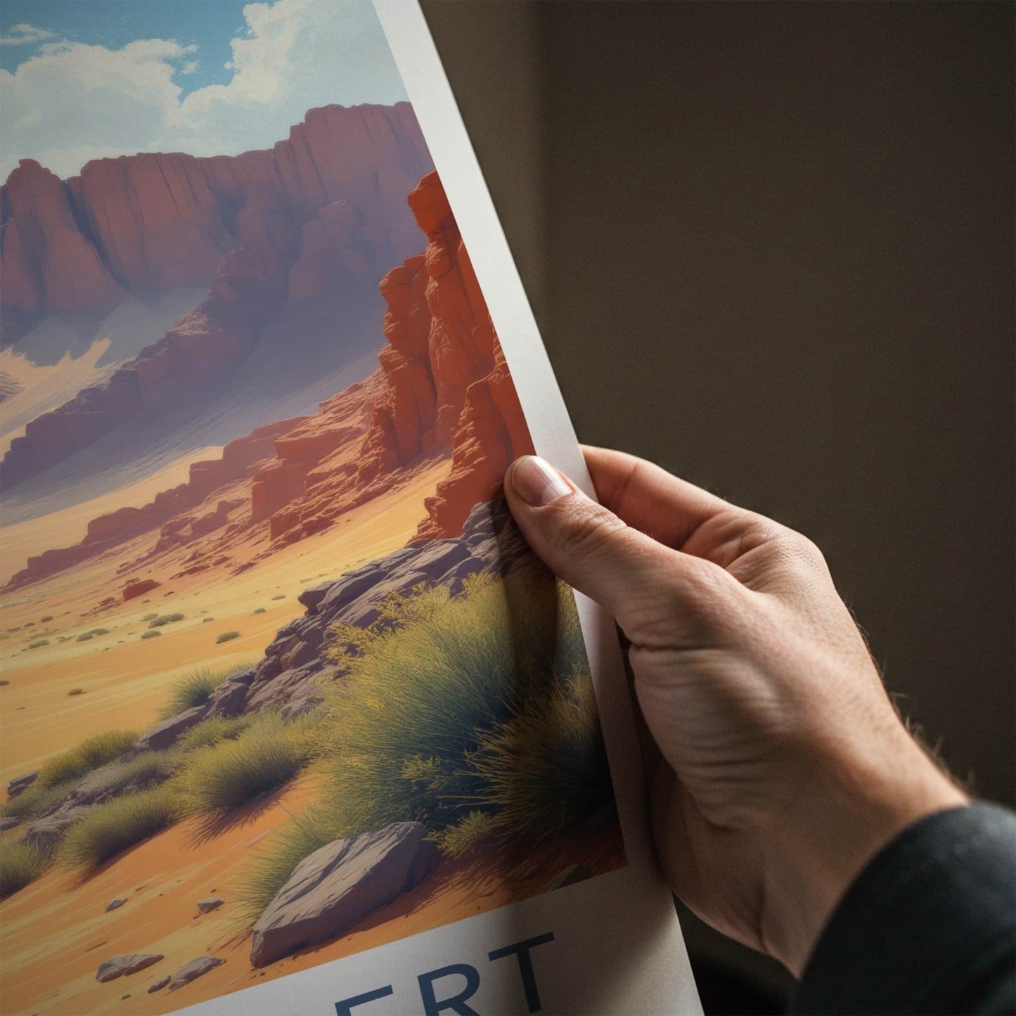 Gobi Desert Poster - Mongolia Travel Art - Arid Desert Landscape Home Decor