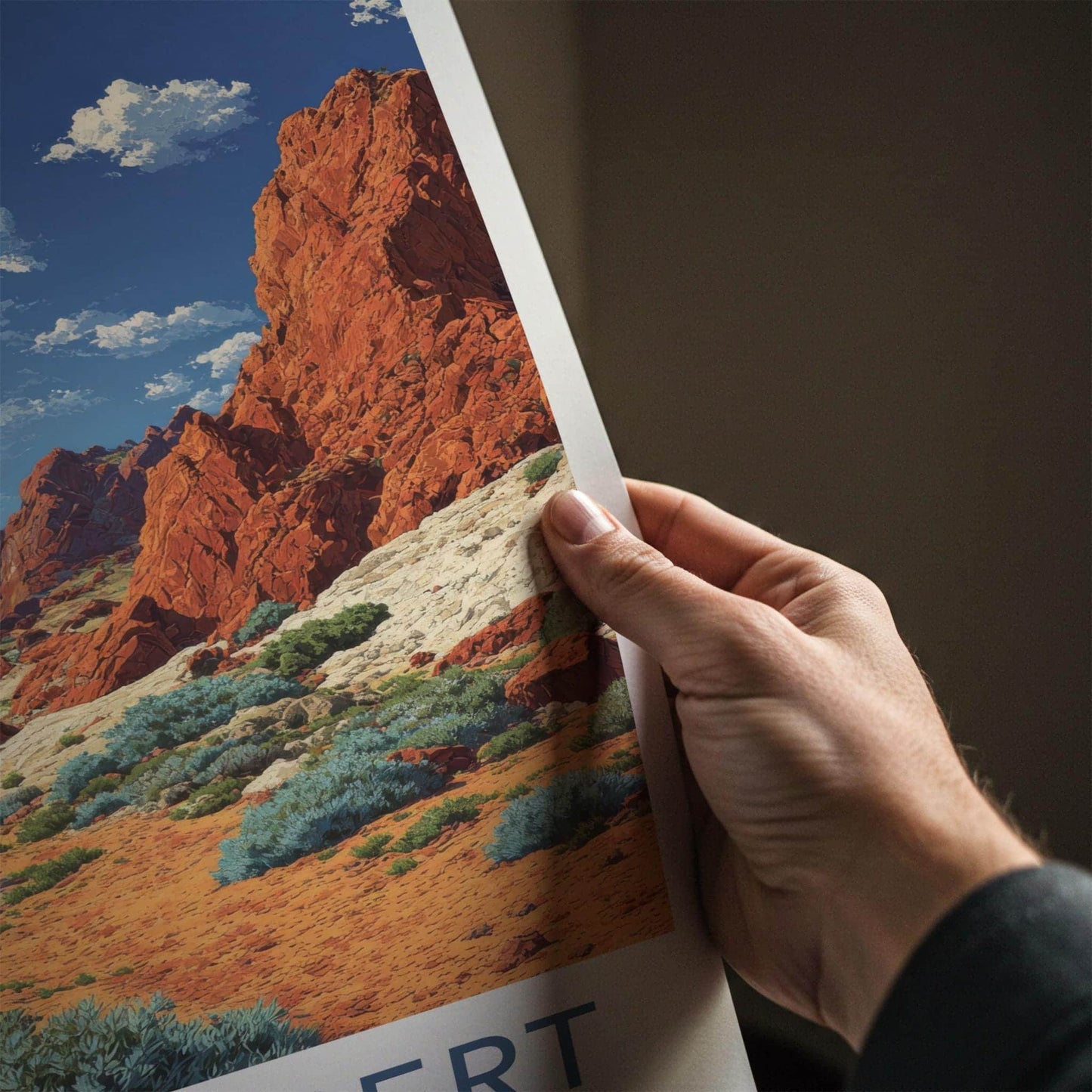 Gobi Desert Poster - Mongolia Travel Art - Red Rock Desert Home Decor