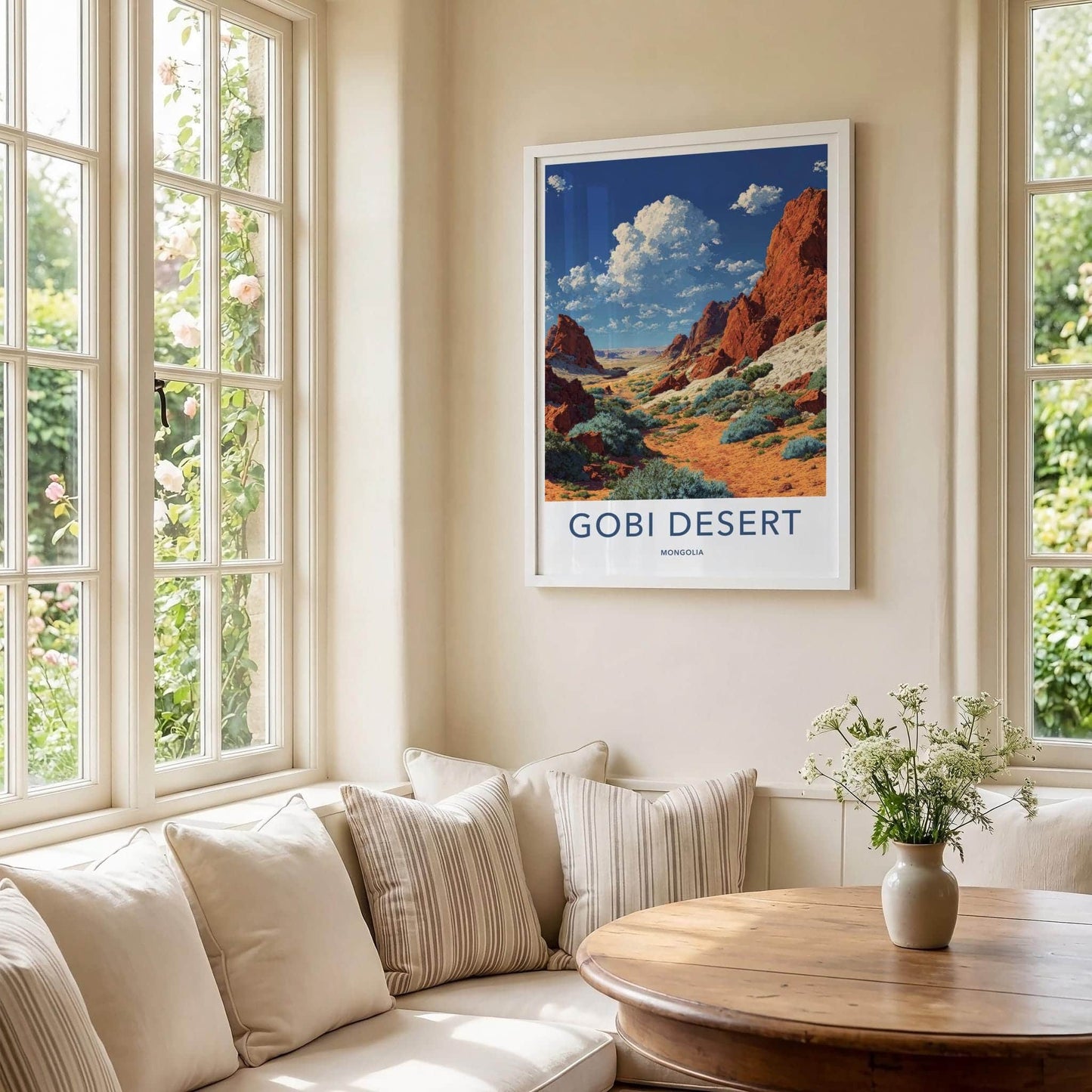 Gobi Desert Poster - Mongolia Travel Art - Red Rock Desert Home Decor