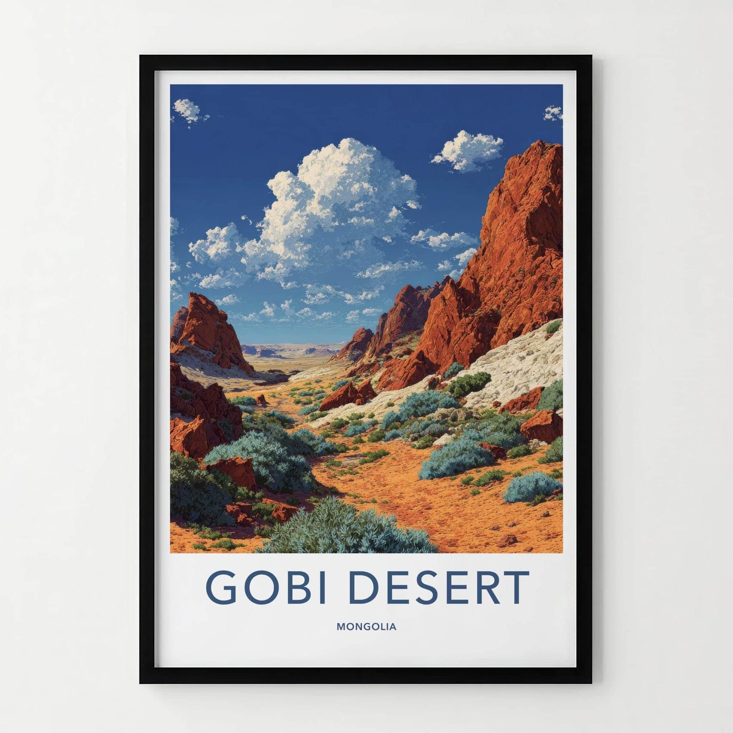 Gobi Desert Poster - Mongolia Travel Art - Red Rock Desert Home Decor