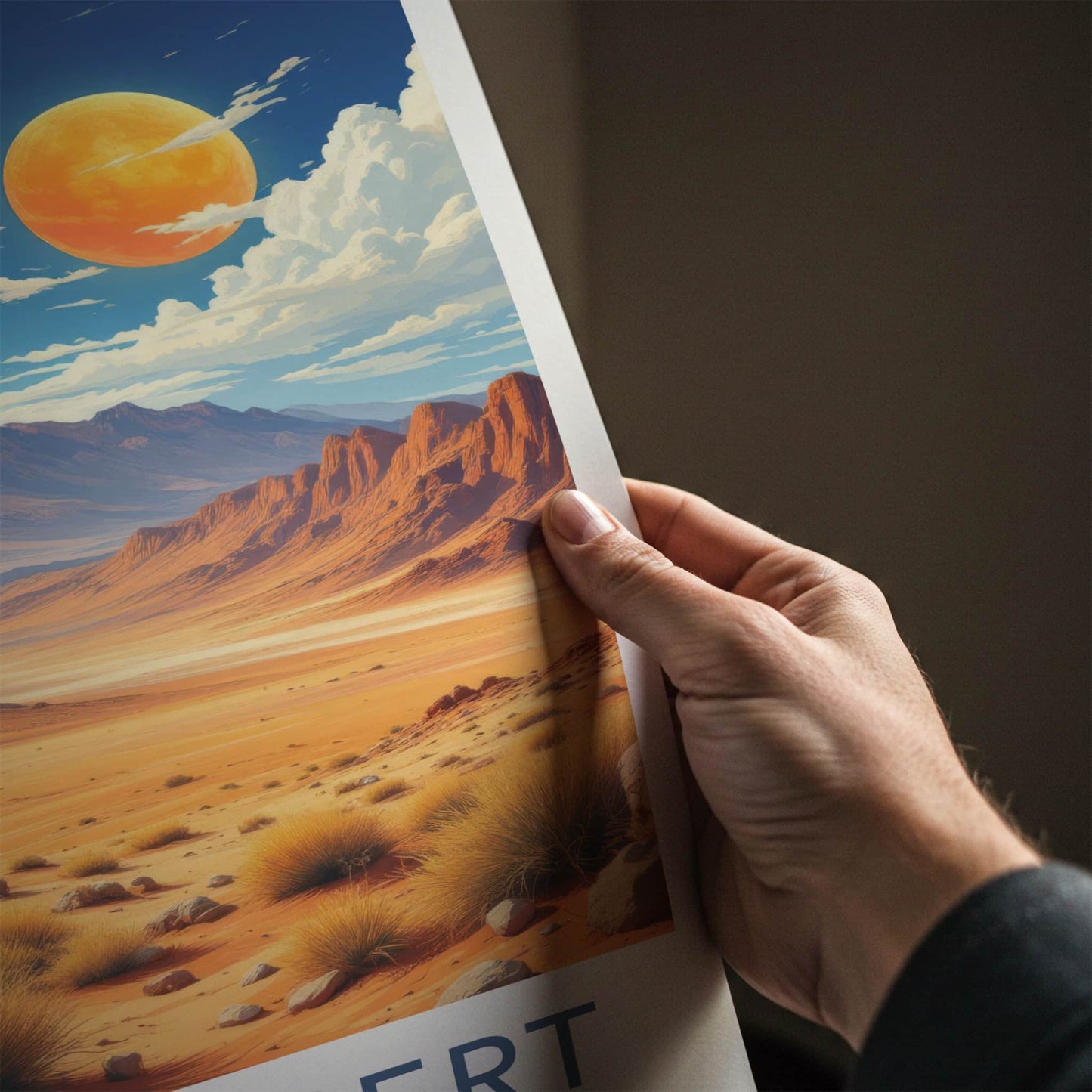 Gobi Desert Poster - Mongolia Travel Art - Vast Desert Vista Wall Decor
