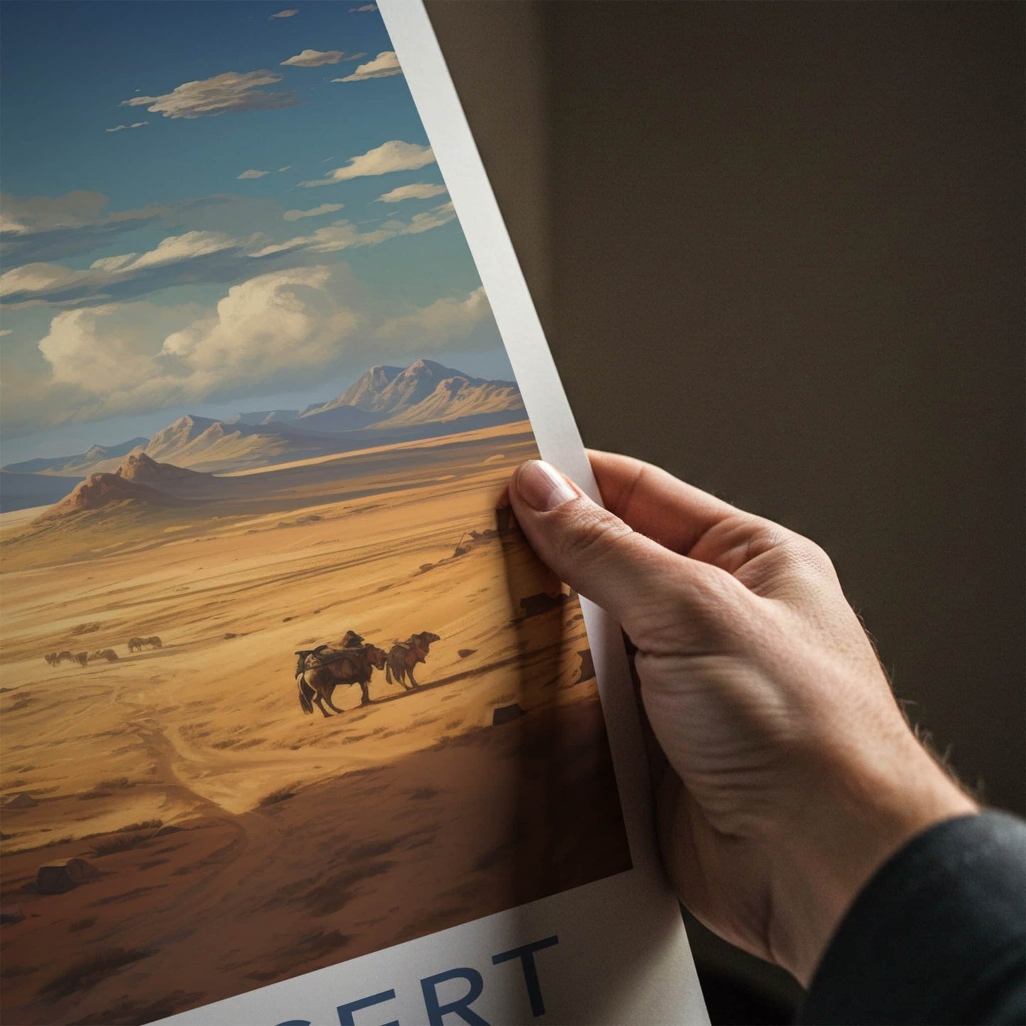 Gobi Desert Poster - Mongolia Travel Art - Vast Sandy Landscape Home Decor