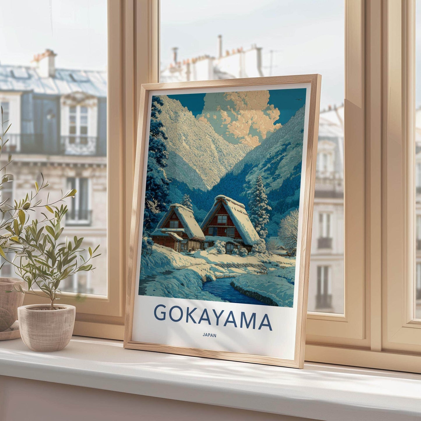 Gokayama Poster - Japan Art Print - Traditional Snowy Village Home Decor