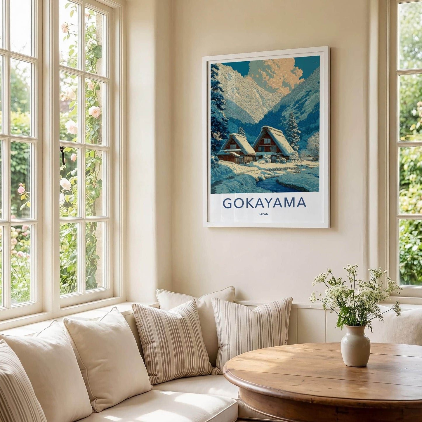 Gokayama Poster - Japan Art Print - Traditional Snowy Village Home Decor