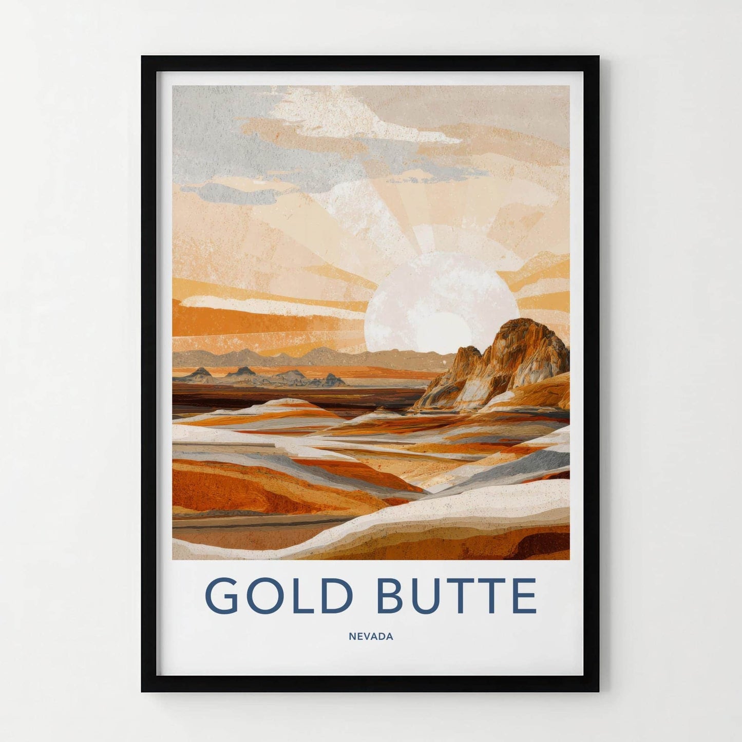 Gold Butte Poster - Nevada Wall Art - Vibrant desert layers Home Decor