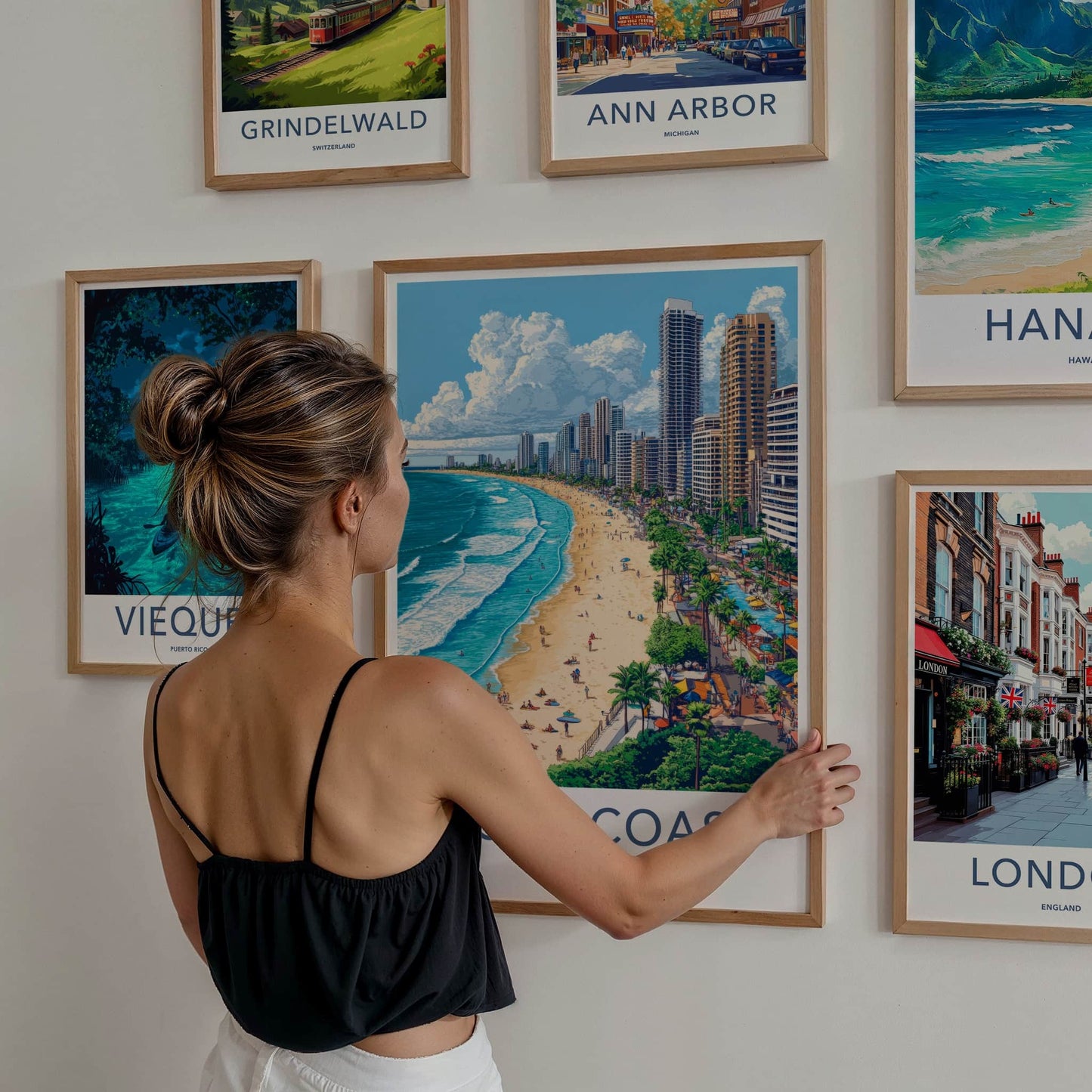 Gold Coast Poster - Australia Travel Art - Coastal Skyscraper Beach Home Decor