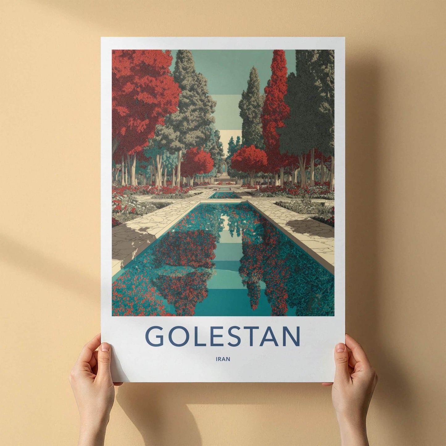 Golestan Poster - Iran Travel Art - Persian Garden Design Home Decor