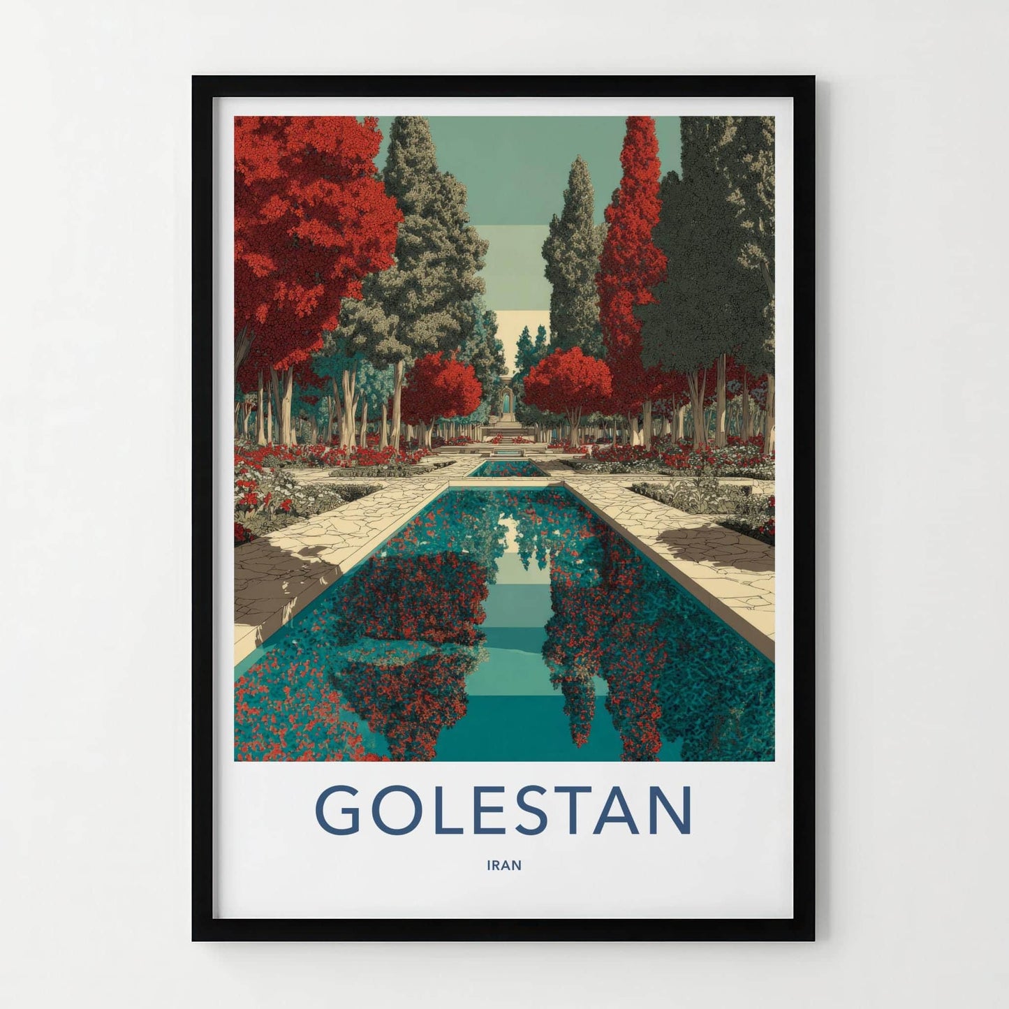 Golestan Poster - Iran Travel Art - Persian Garden Design Home Decor