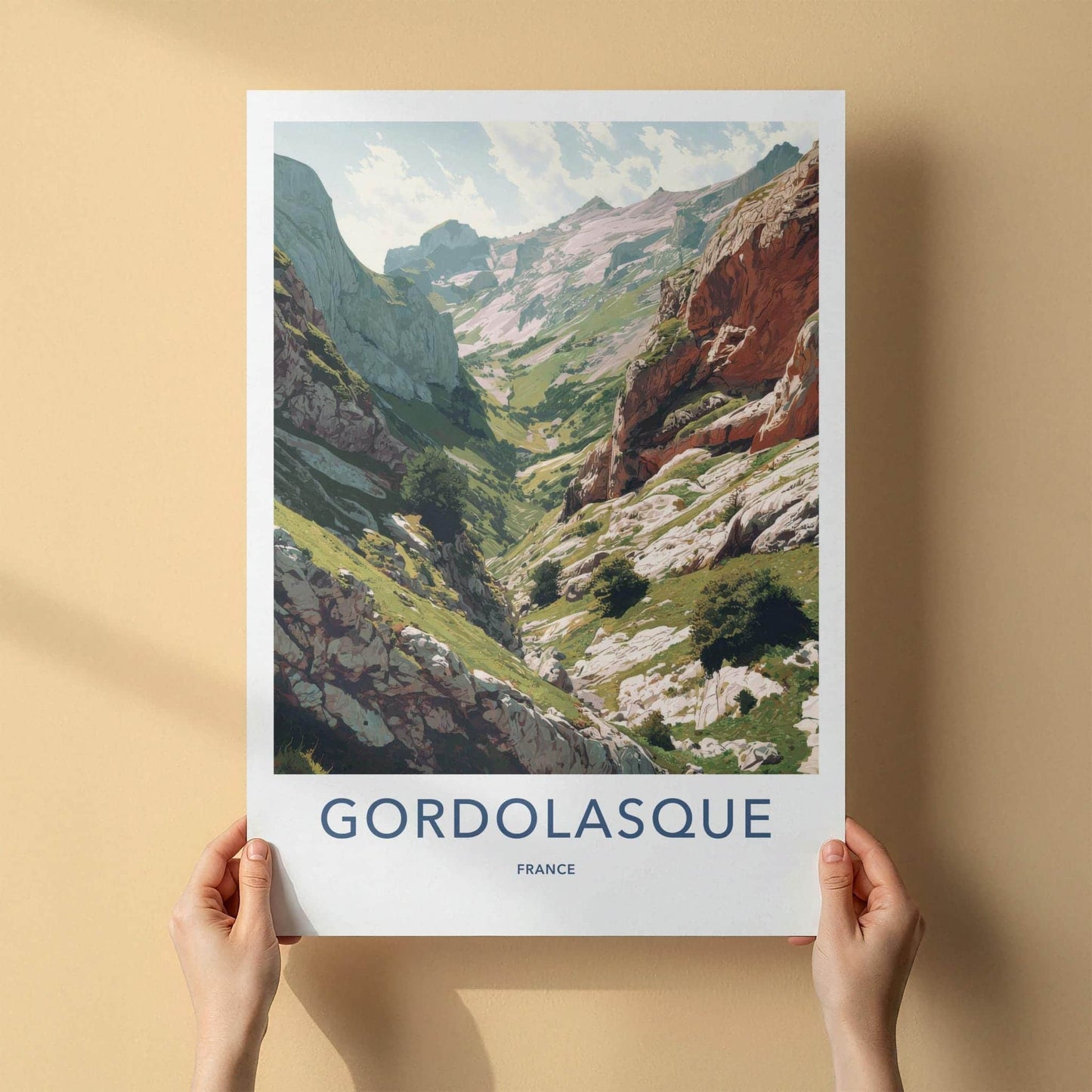 Gordolasque Poster - France Travel Art - Deep Valley Gorge Home Decor