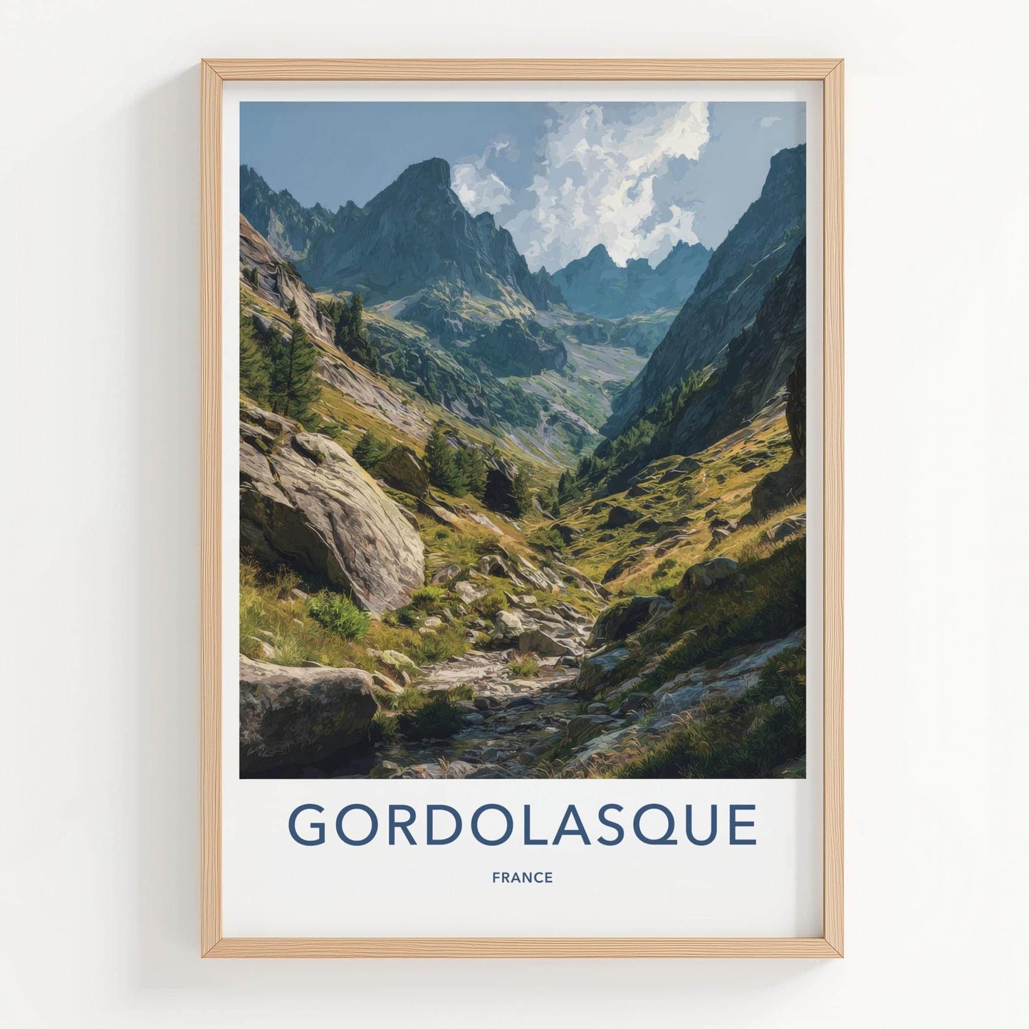 Gordolasque Poster - France Travel Art - Rocky Mountain Path Home Decor