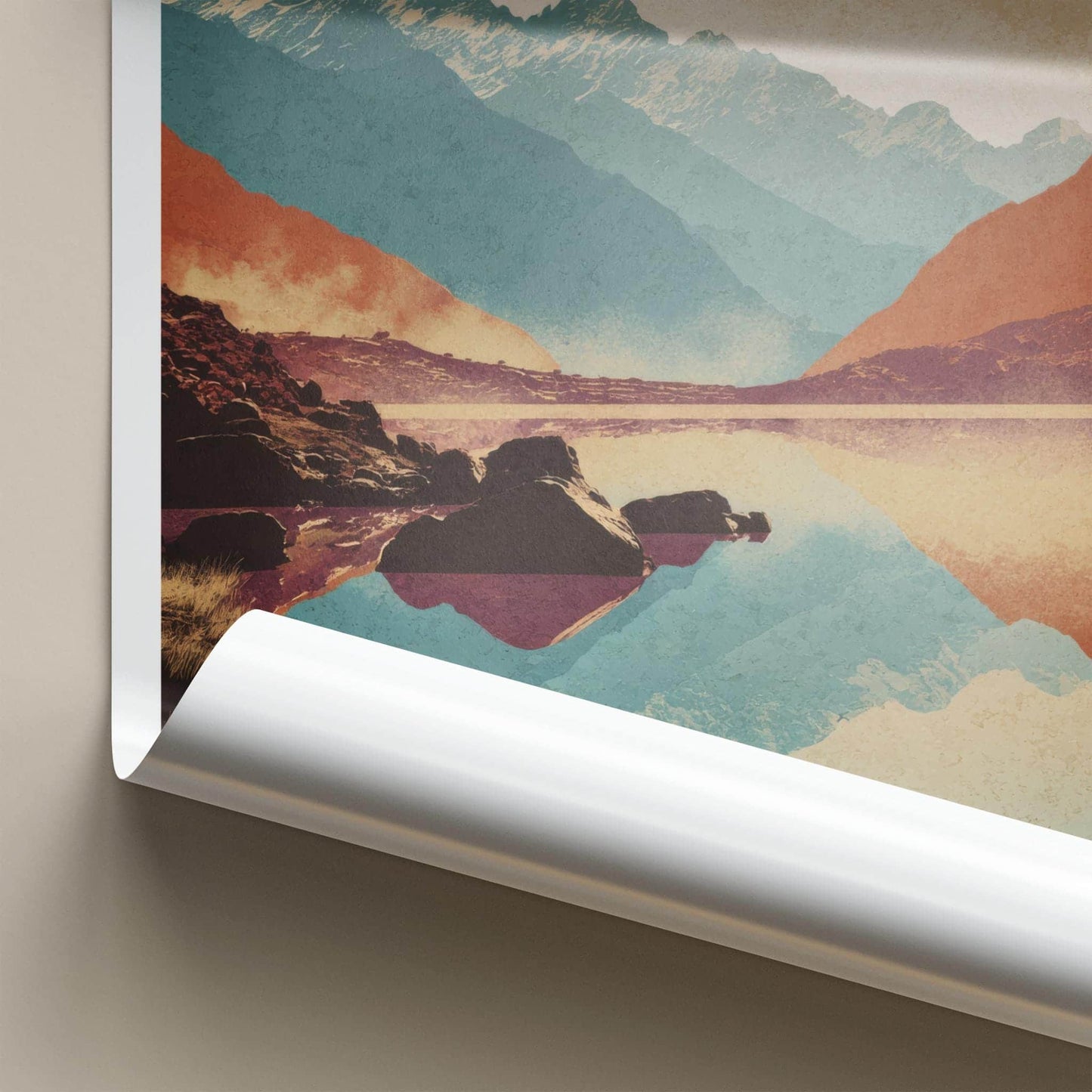 Gosaikunda Poster - Nepal Travel Art - Mountain Lake Reflections Home Decor