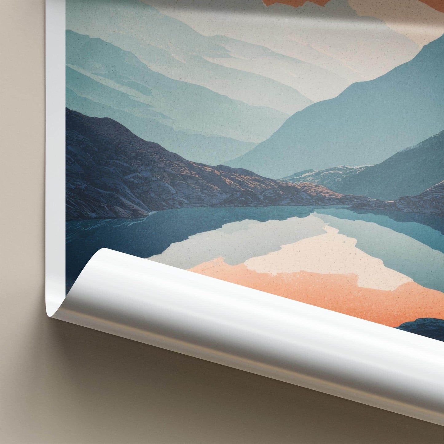 Gosaikunda Poster - Nepal Travel Art - Orange Sky Mountains Home Decor
