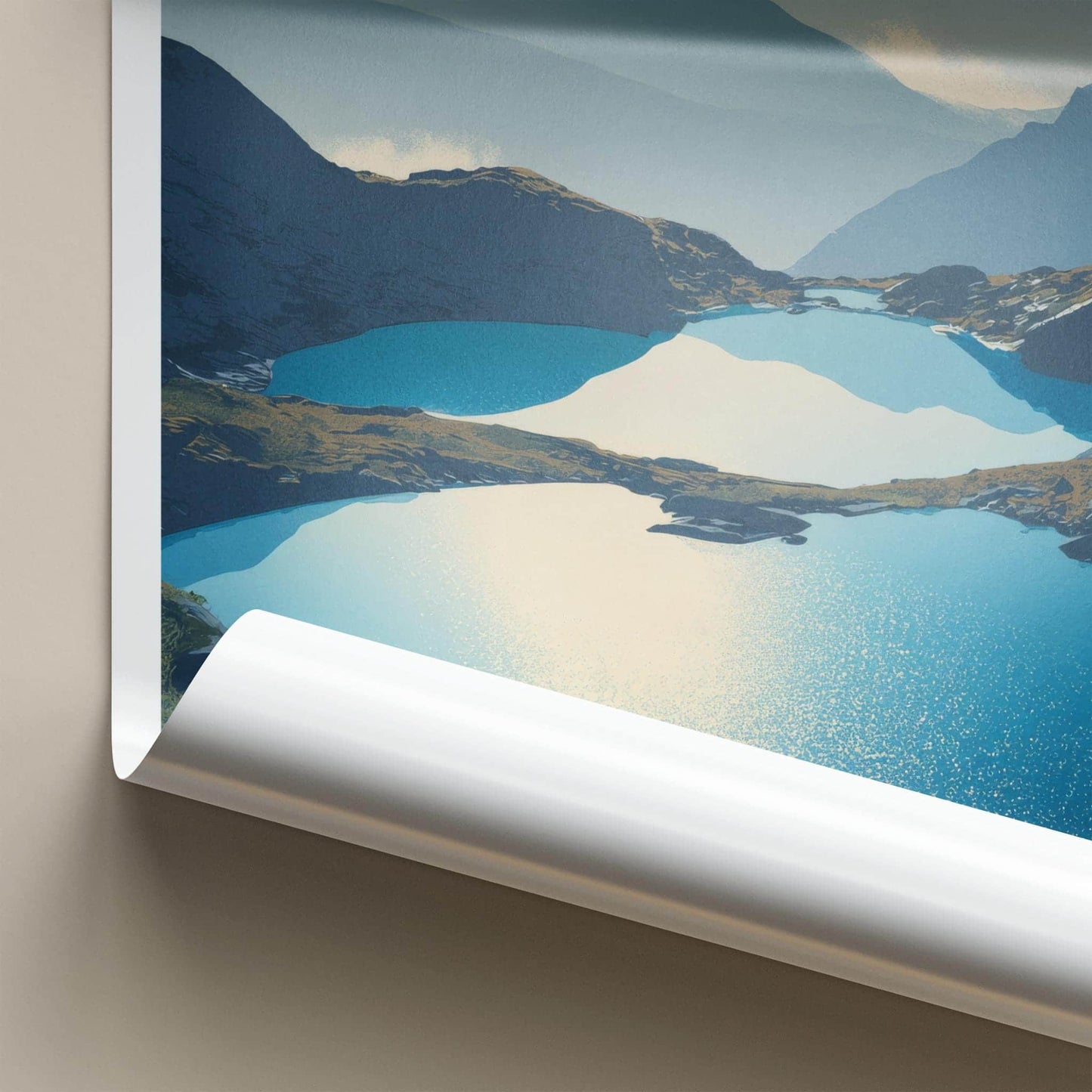 Gosaikunda Poster - Nepal Travel Art - Sparkling Lakes Vista Home Decor