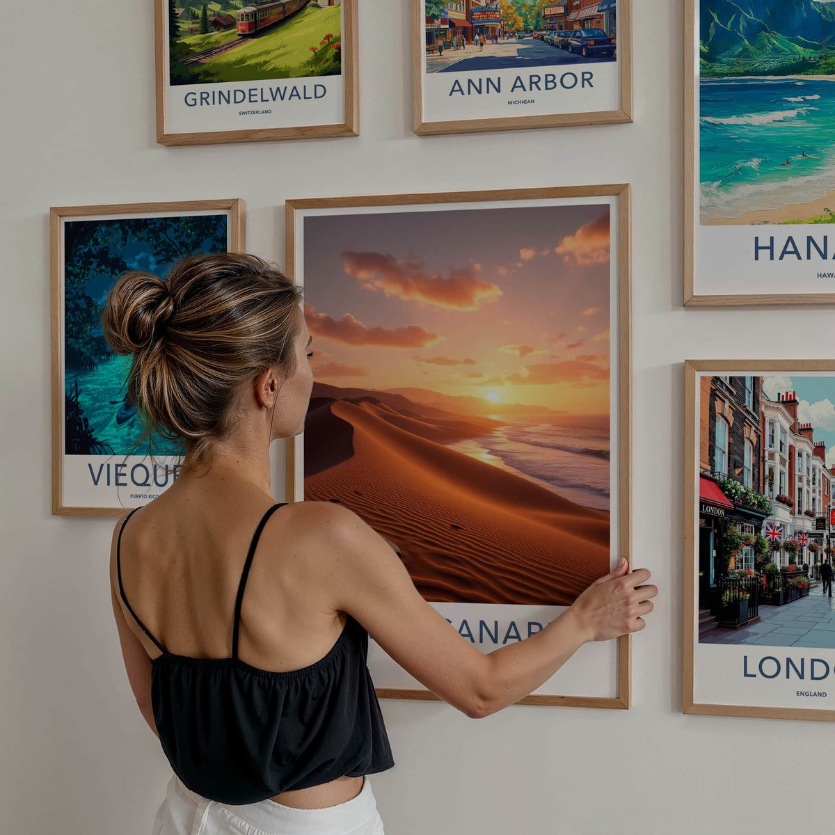 Gran Canaria Poster - Spain Travel Art - Golden Coastal Sunset Wall Decor