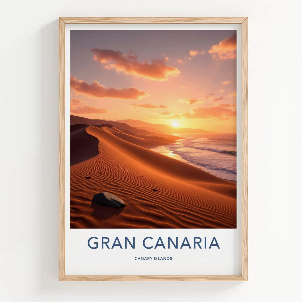 Gran Canaria Poster - Spain Travel Art - Golden Coastal Sunset Wall Decor