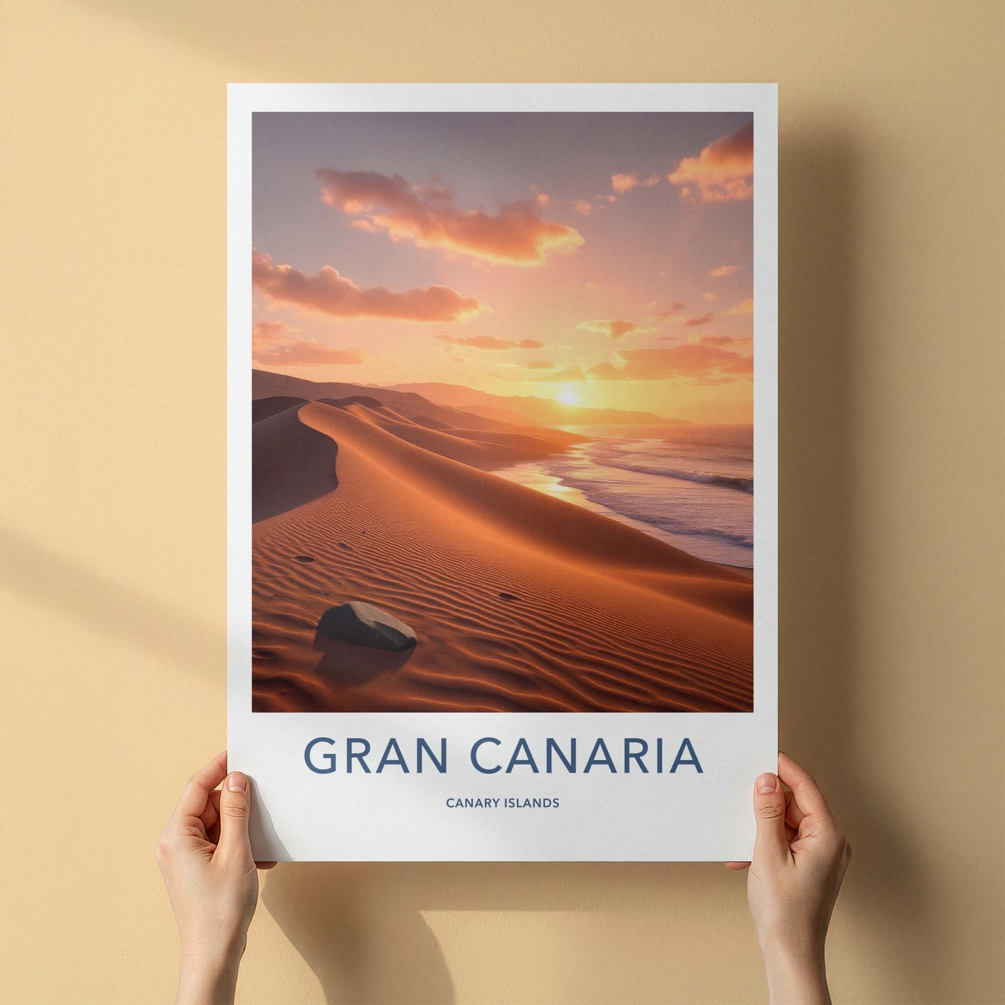 Gran Canaria Poster - Spain Travel Art - Golden Coastal Sunset Wall Decor