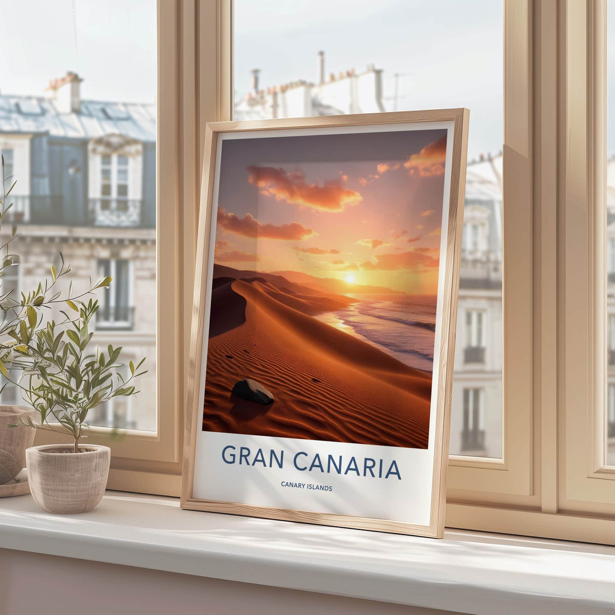Gran Canaria Poster - Spain Travel Art - Golden Coastal Sunset Wall Decor