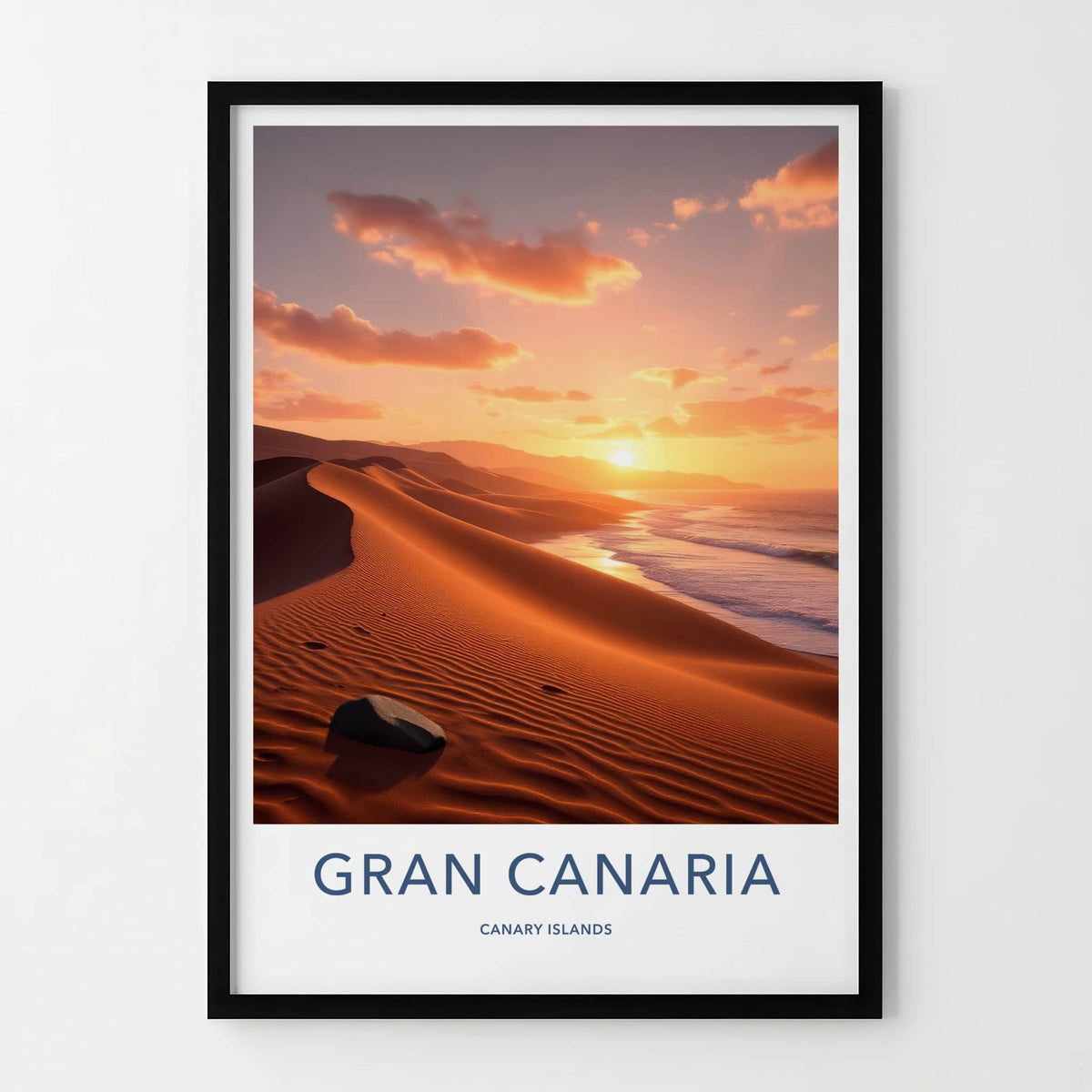 Gran Canaria Poster - Spain Travel Art - Golden Coastal Sunset Wall Decor