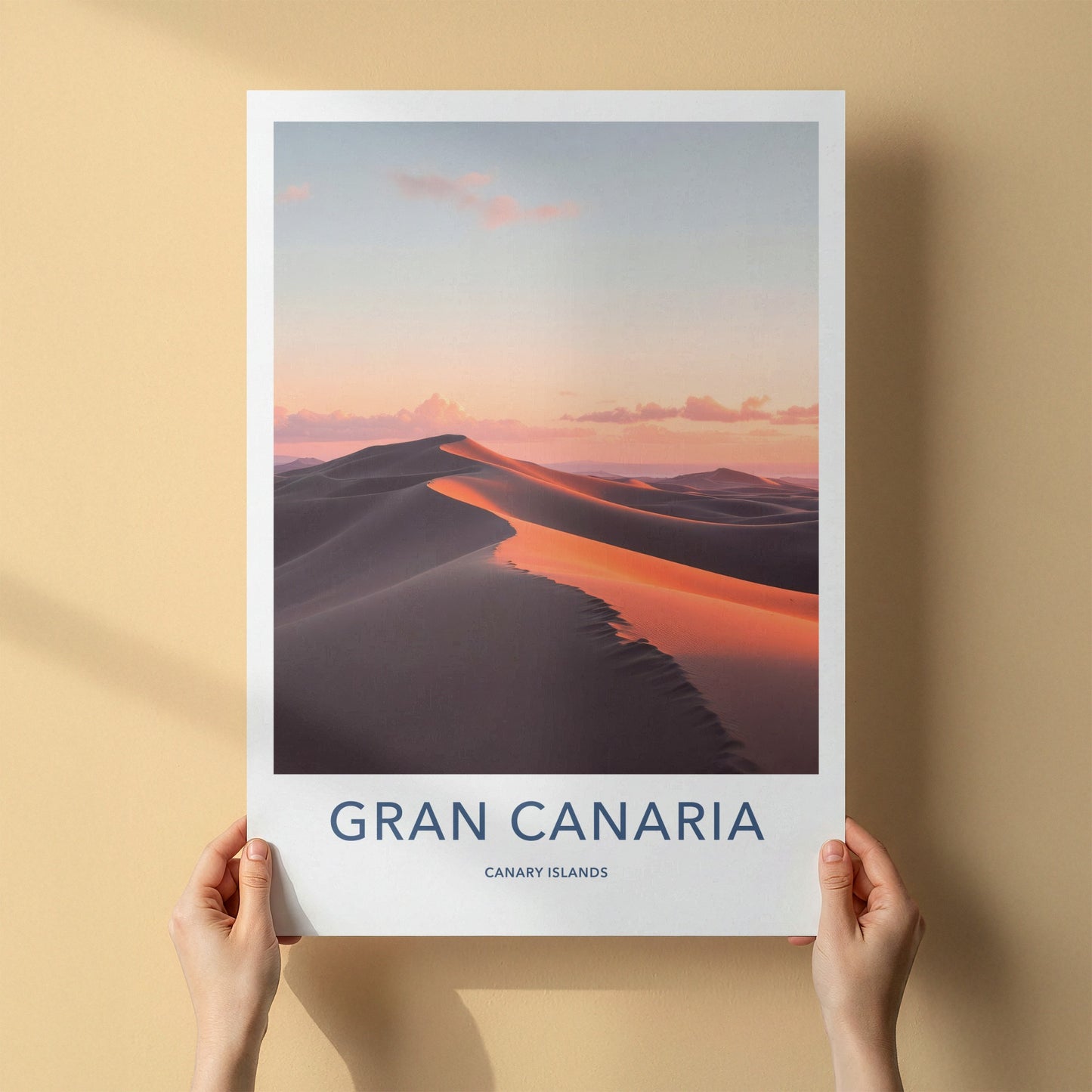 Gran Canaria Poster - Spain Travel Art - Orange Glowing Dunes Wall Decor