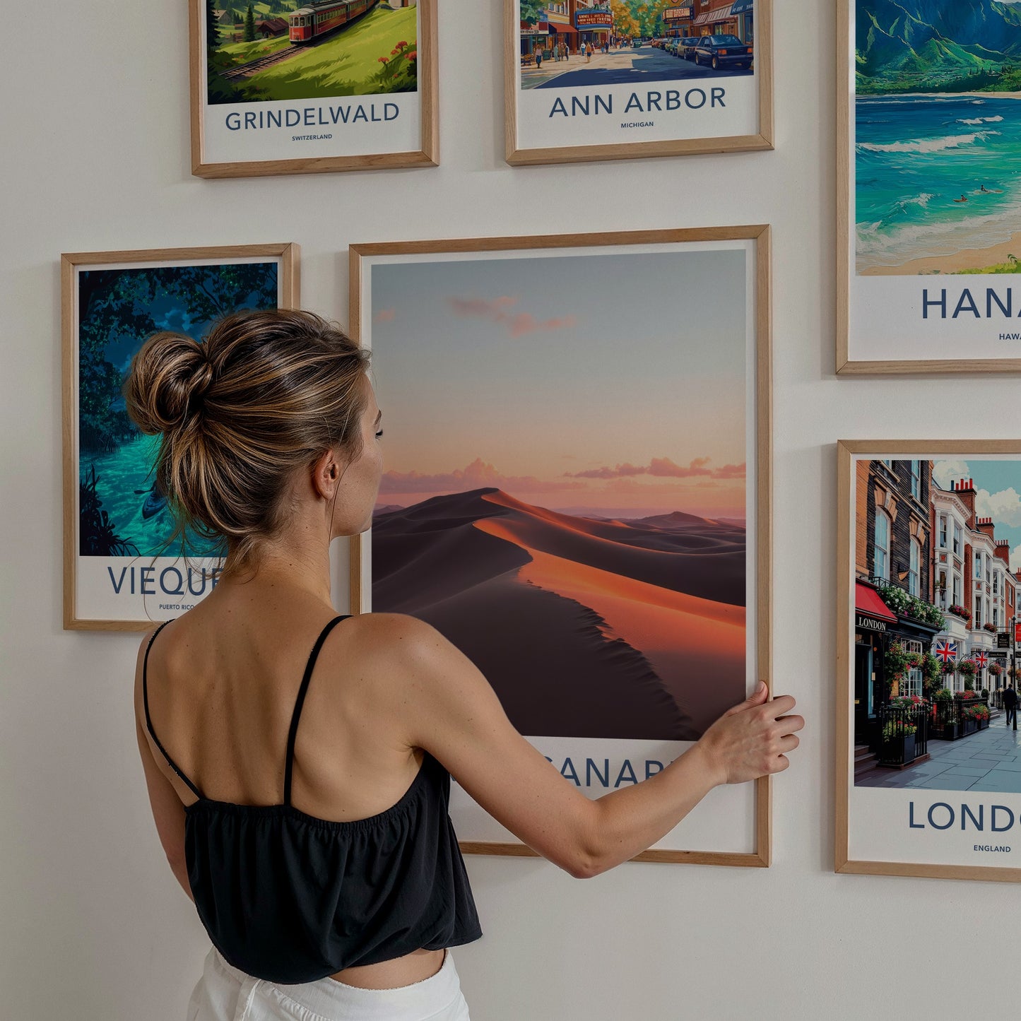 Gran Canaria Poster - Spain Travel Art - Orange Glowing Dunes Wall Decor