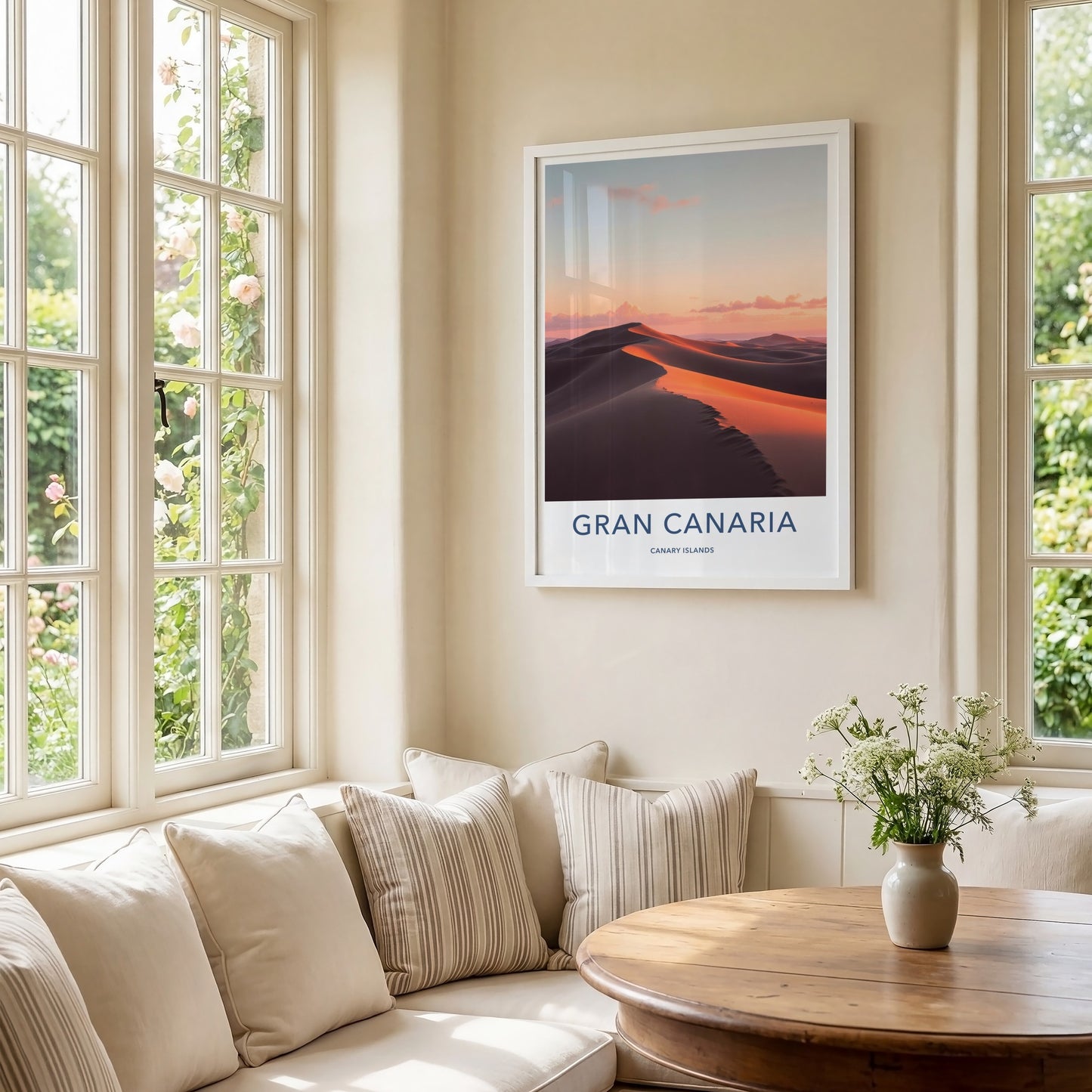 Gran Canaria Poster - Spain Travel Art - Orange Glowing Dunes Wall Decor